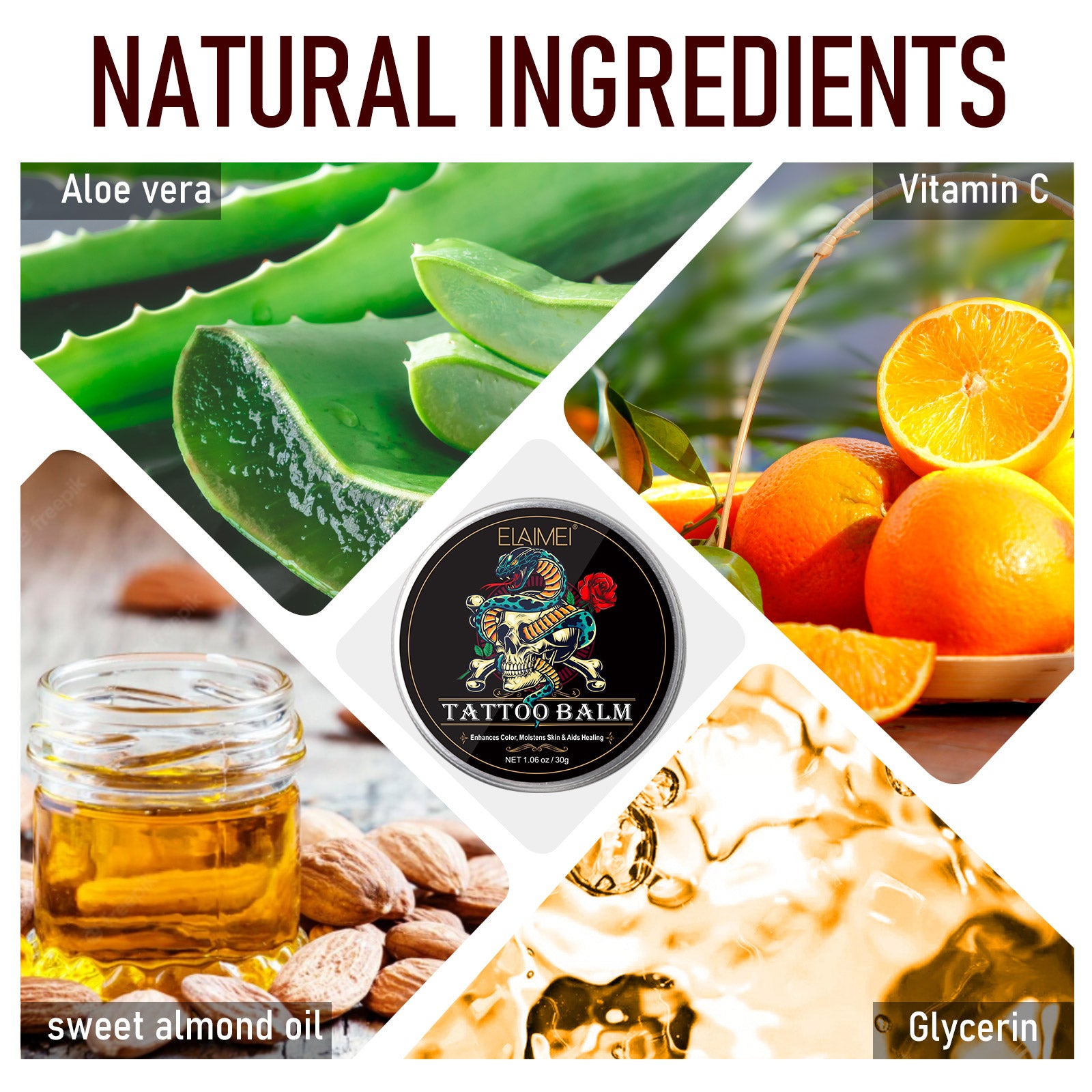 ELAIMEI Tattoo Lightening Aftercare Balm, 30g