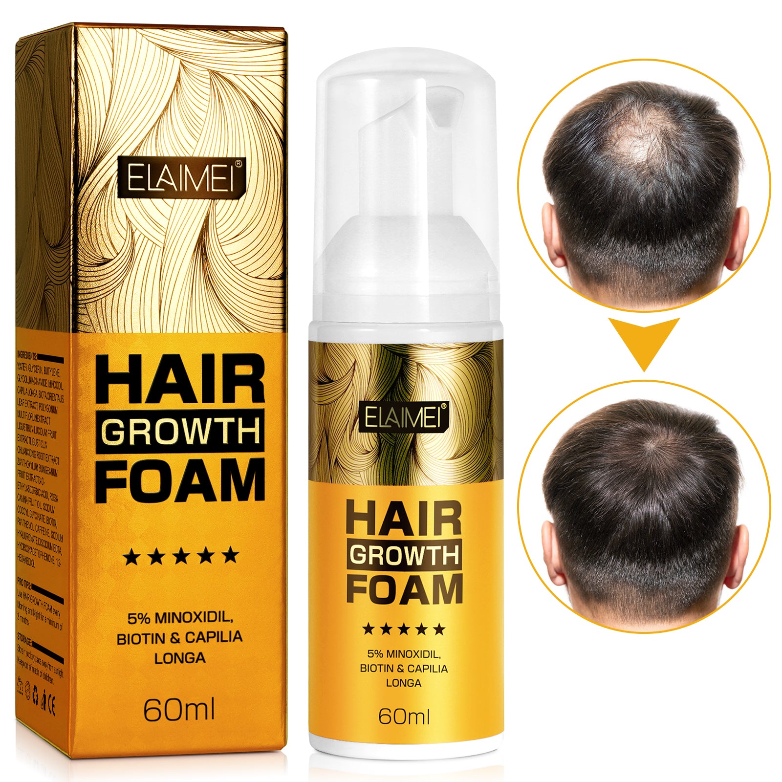 ELAIMEI Hair Regrowth Foam, 60ml