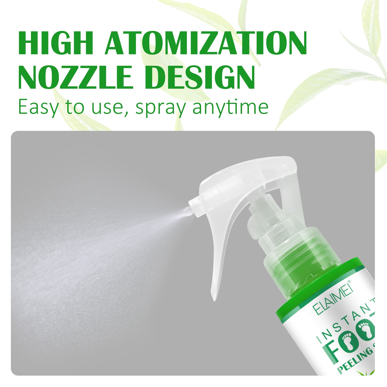 ELAIMEI Exfoliating Foot Peeling Spray with Green Tea Oil, 100ml