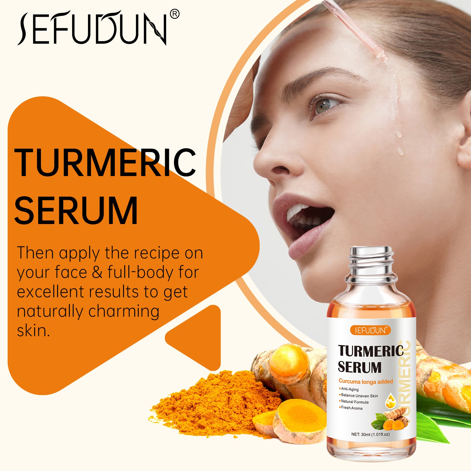 SEFUDUN Turmeric Serum for Dark Spots, 30ml