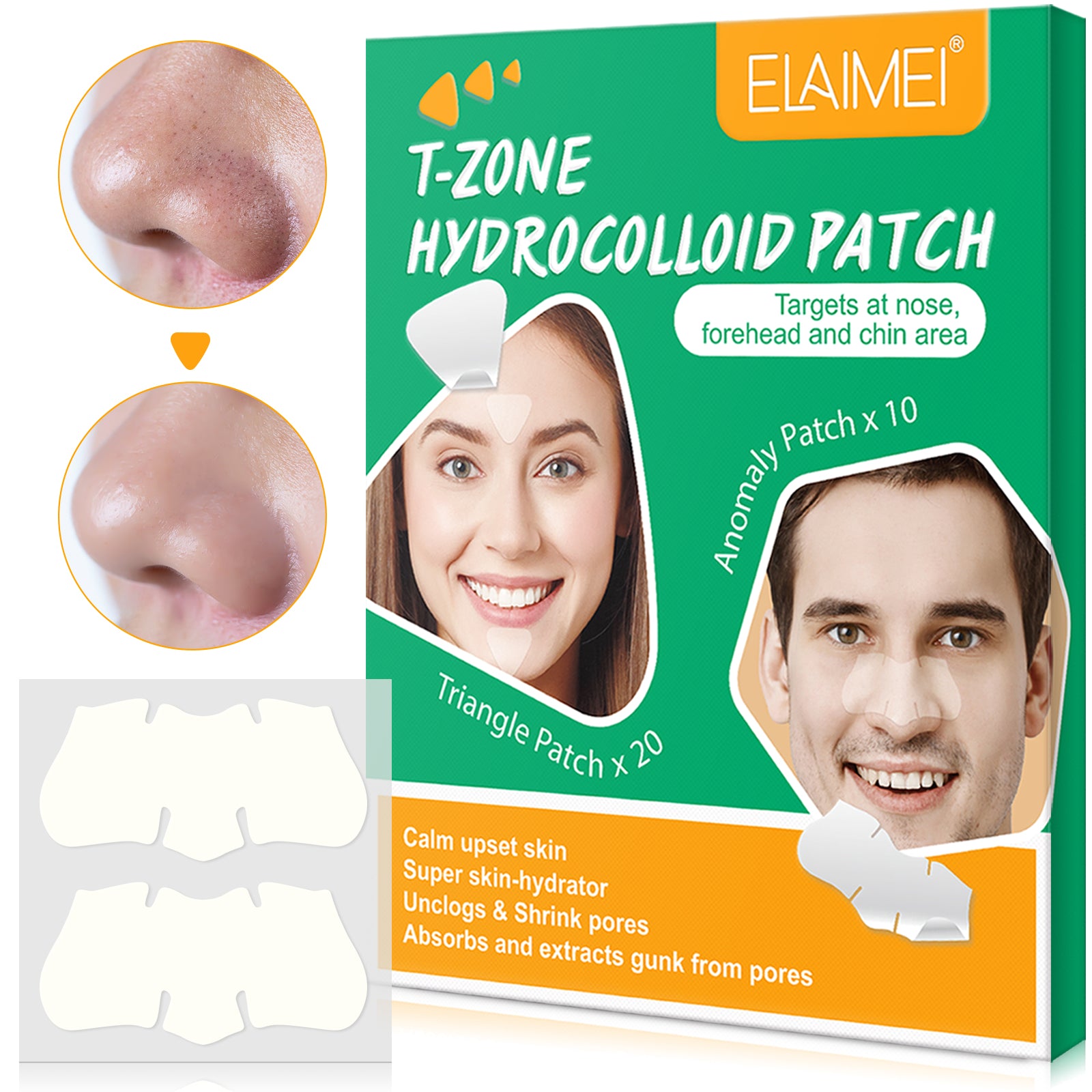 ELAIMEI T-Zone Hydrocolloid Nose Patches