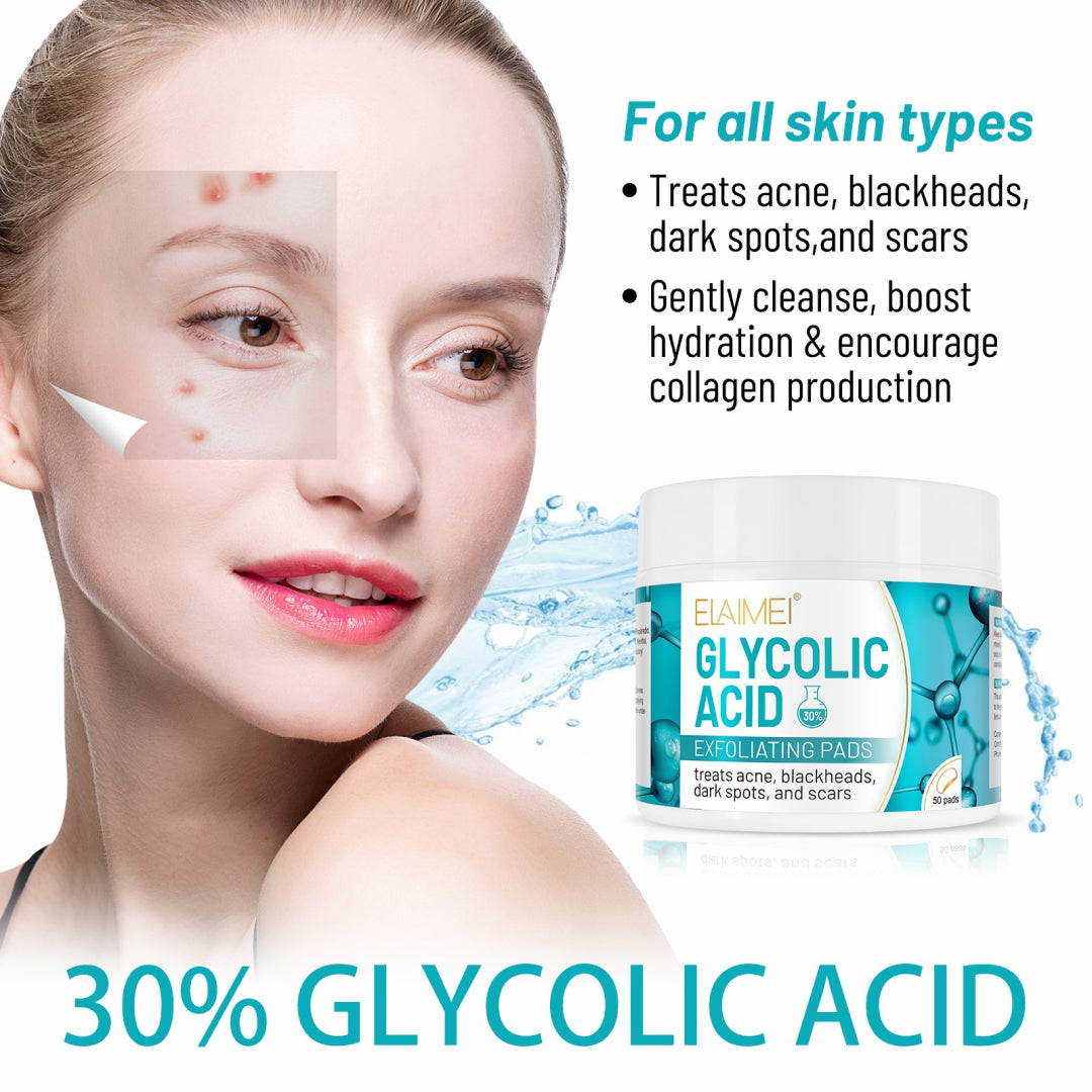 Elaimei Glycolic Acid AHA Chemical Peel Pads for Facial Skin