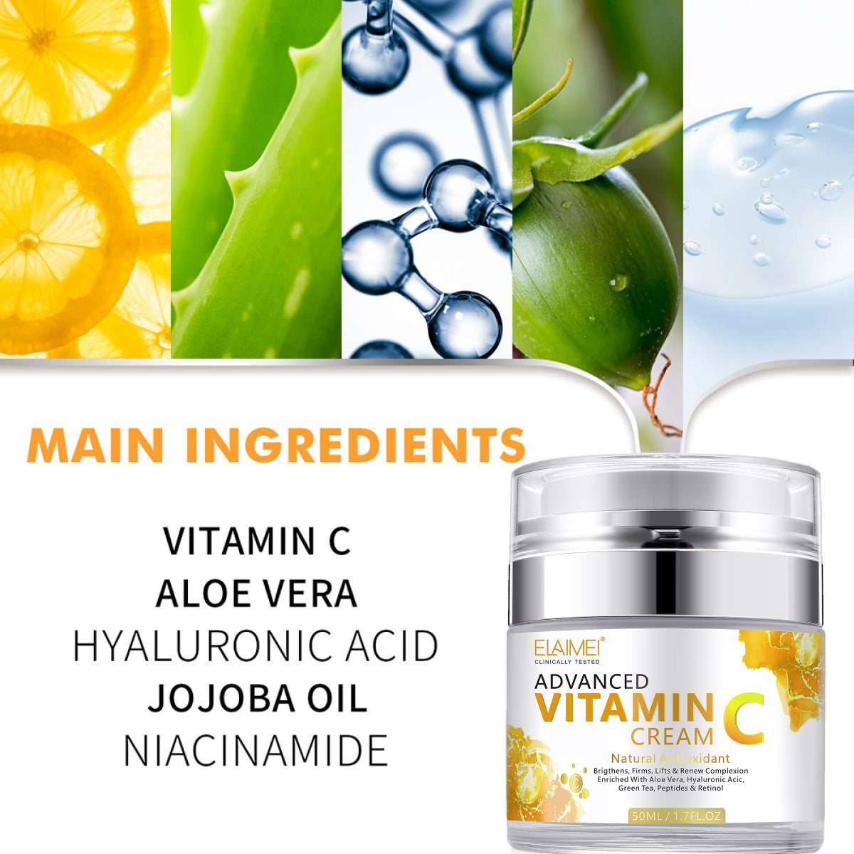 Elaimei Vitamin C Face Cream Moisturizer Day Night