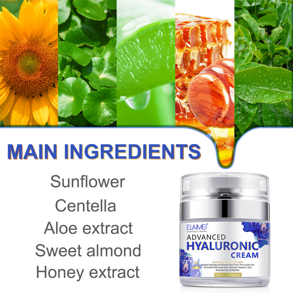 ELAIMEI Pure Hyaluronic Acid Cream for Face, 50ml