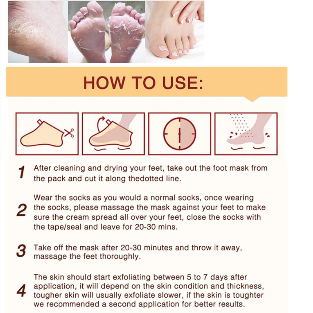 BESTNIFFES Exfoliating Foot Peel Mask, 3 pairs (ALOE)