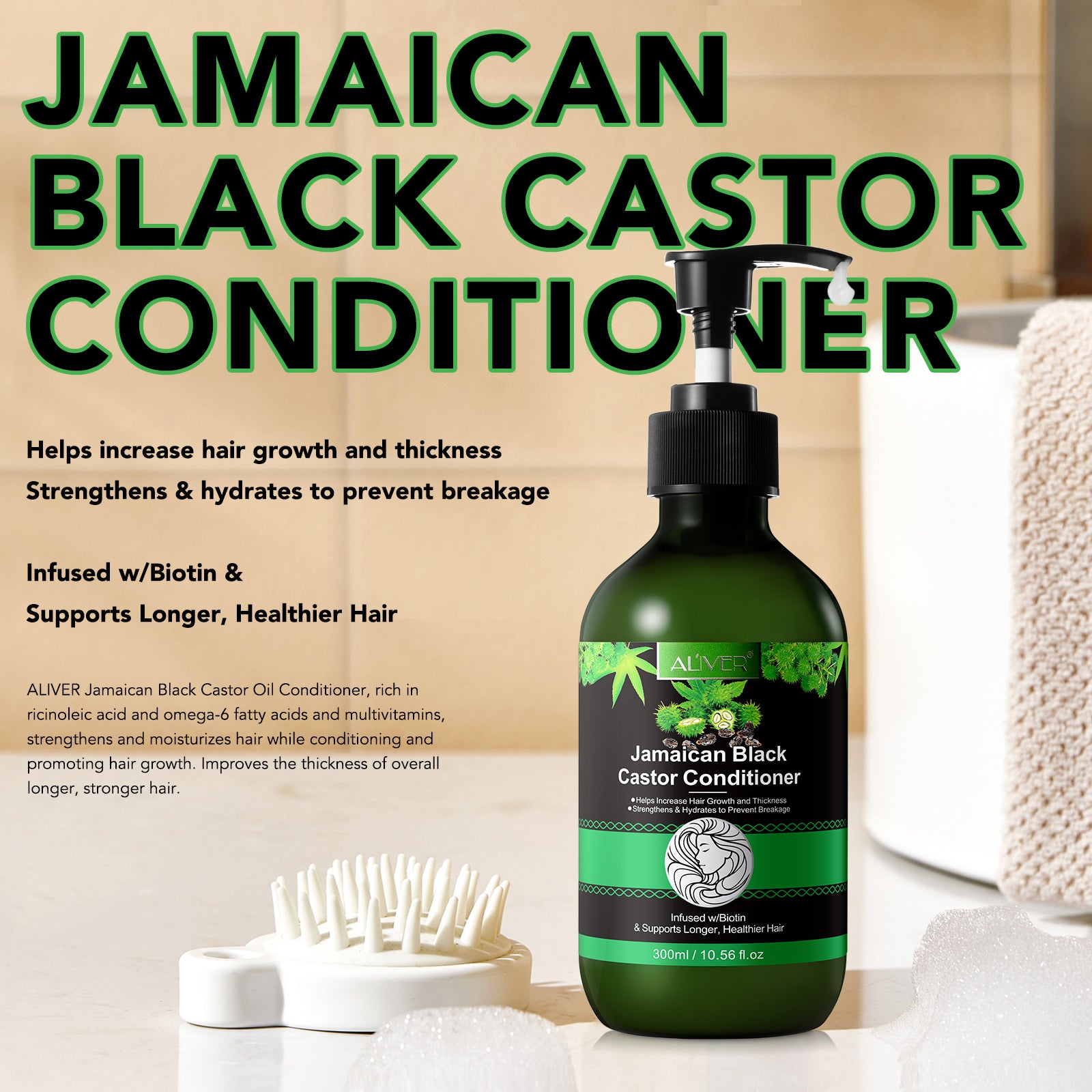 ALIVER Jamaican Black Castor Hair Growth Conditioner, 300ml