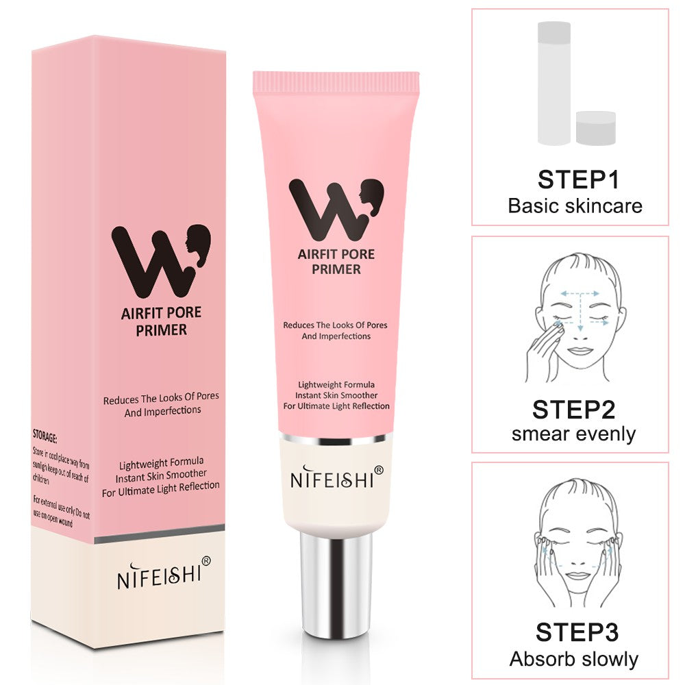 Nifeishi Facial Airfit Pore Primer Makeup Base Isolation Cream Invisible Pore Cover Concealer Foundation