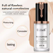 Elbbub Magic Color Changing Foundation Skin Tone Makeup Full Coverage Flawless Change Skin Tone All Colors