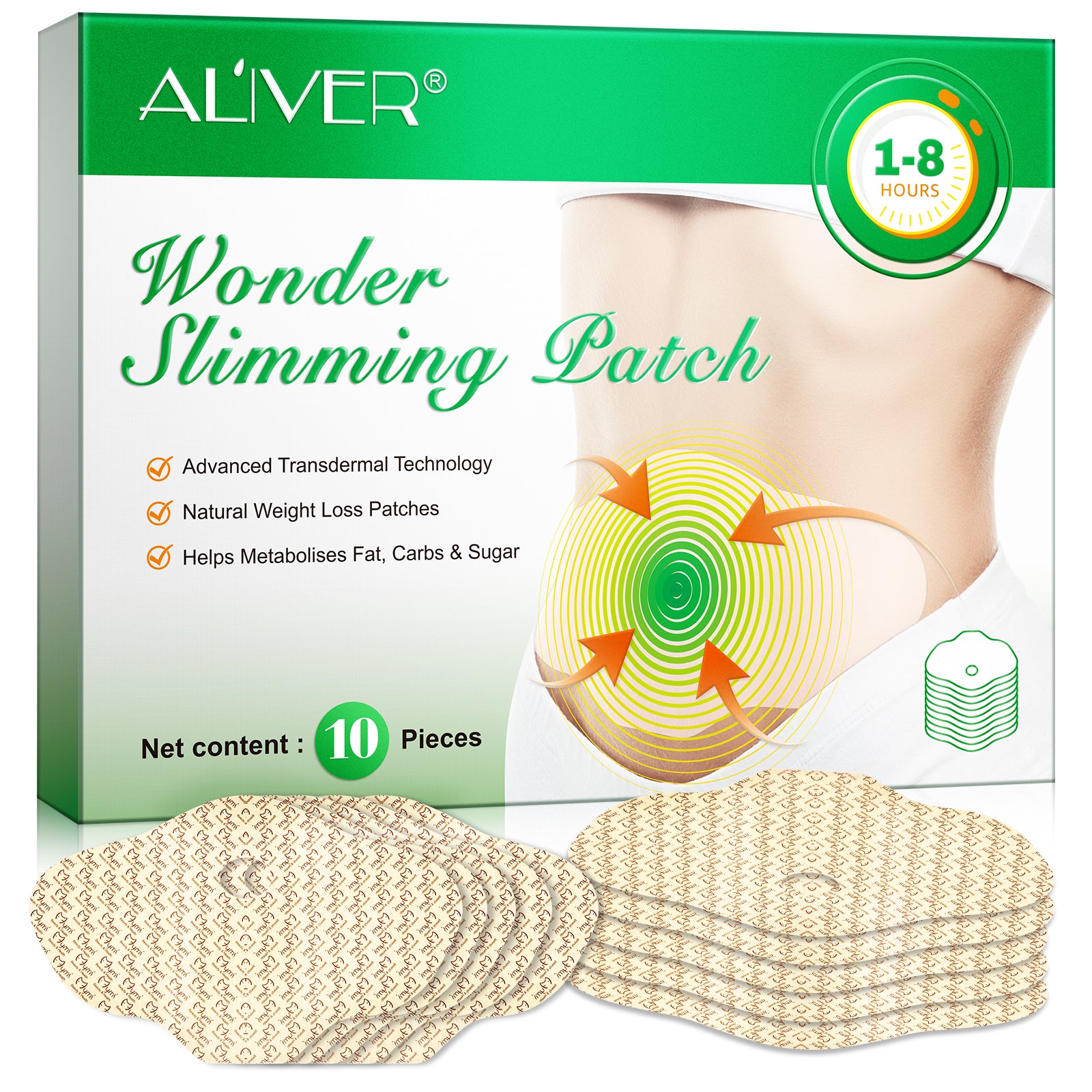 ALIVER Wonder Belly Slimming Patches, 10pcs