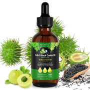 ALIVER Natural 3-in-1 Black Castor Oil with Amla & Black Seed Oil, 60ml