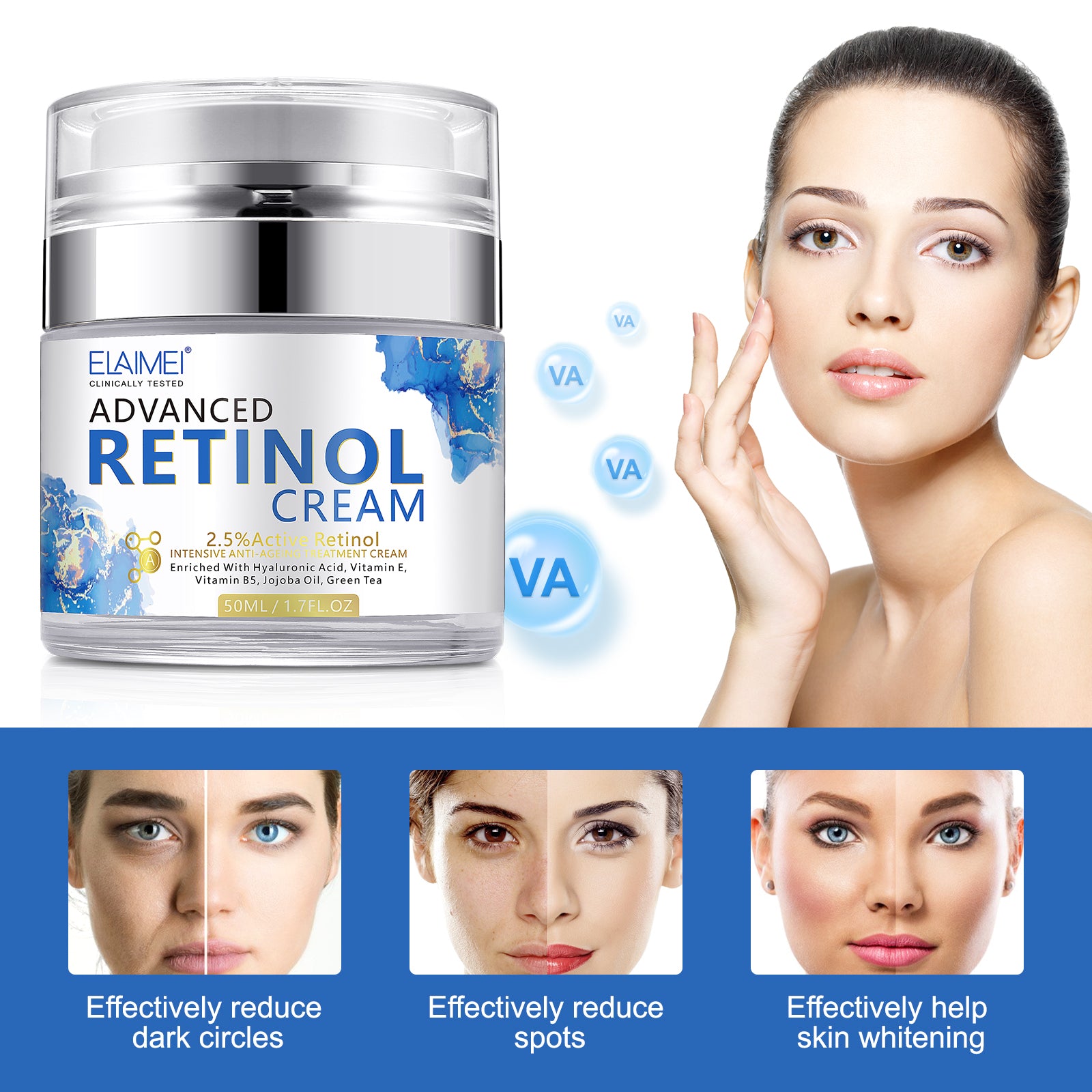 ELAIMEI 2,5% Pure Retinol Cream for Face