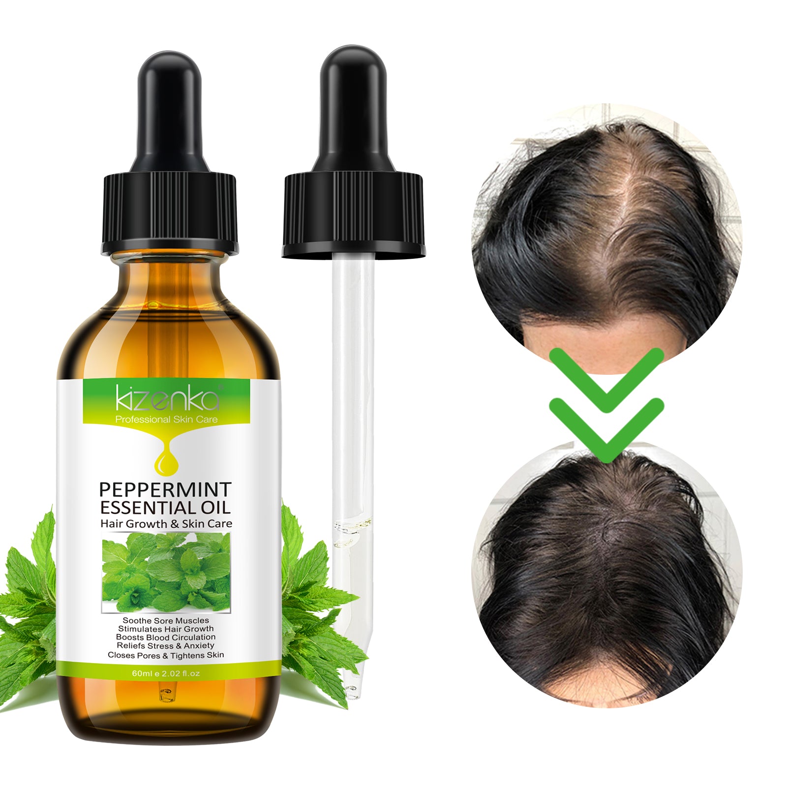 KIZENKA Peppermint Essential Oil, 60ml