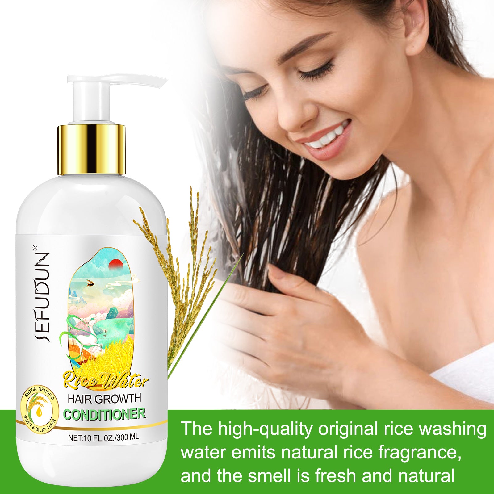 SEFUDUN Rice Water Hair Growth Conditioner, 300ml
