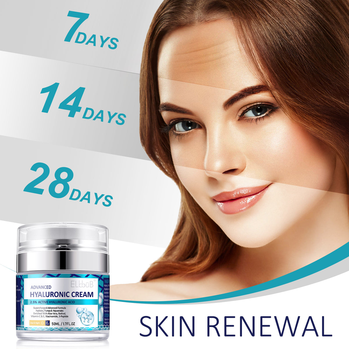 ELBBUB Advanced 2.5% Hyaluronic Acid Cream, 50ml