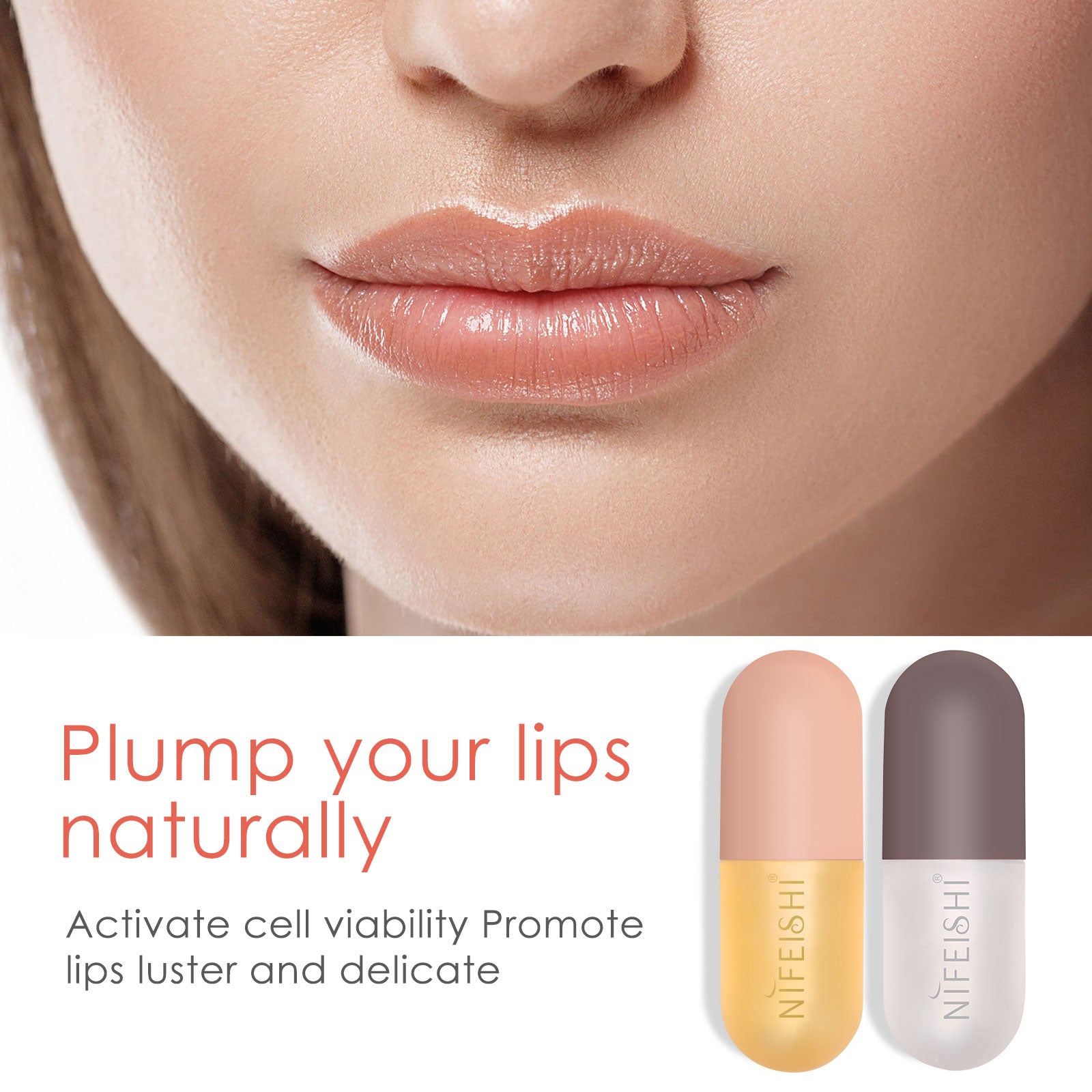 NIFEISHI 2pcs Day & Night Lip Plumper Set