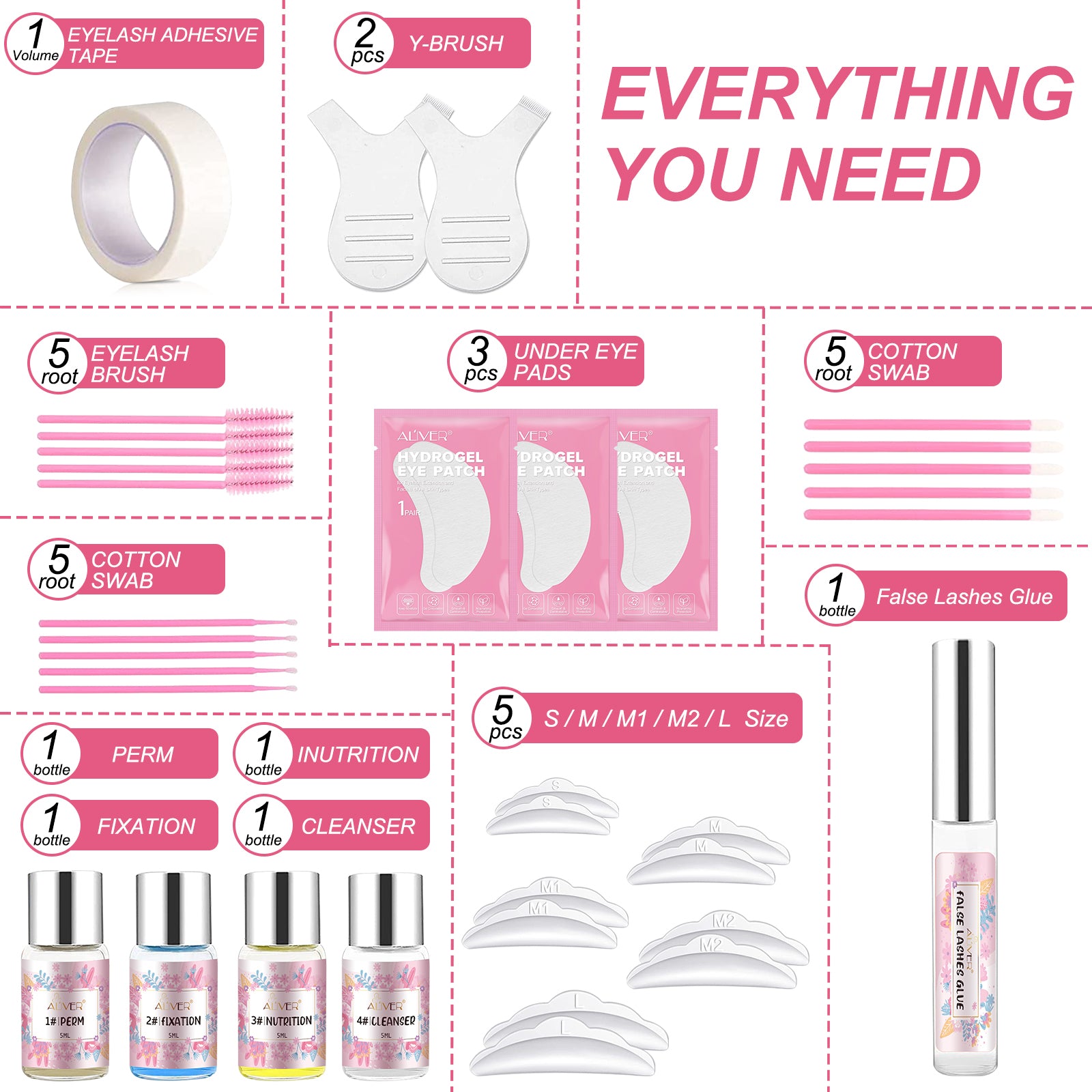 ALIVER Eyelash Extension Lift Kit