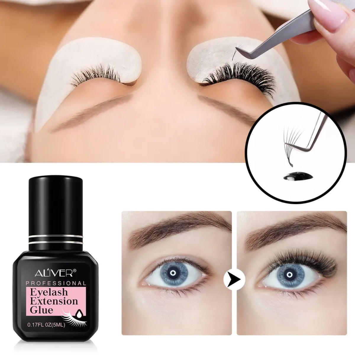 ALIVER Extra Strong Eyelash Extension Glue, 5ml