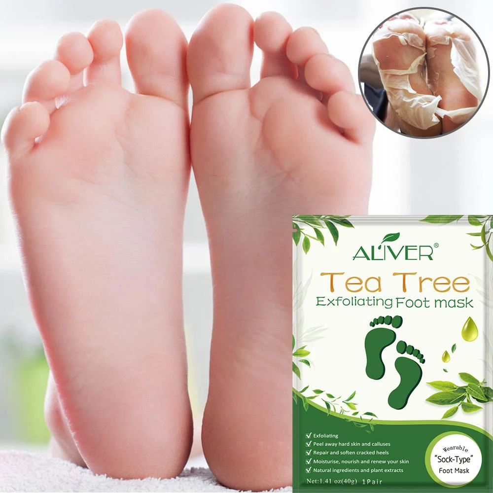 Aliver Tea Tree Soft Foot Peel Mask for Feet Dead Skin Remover