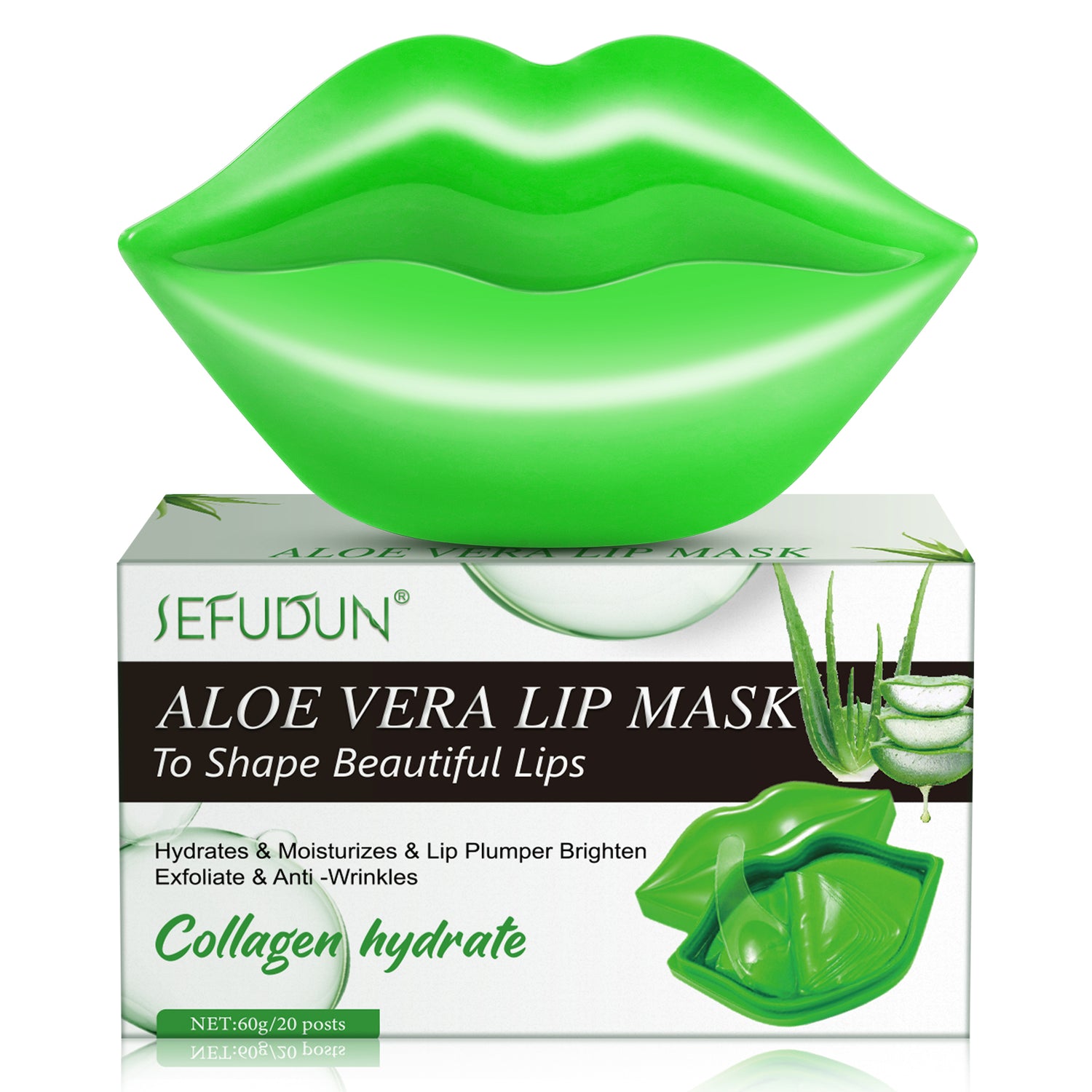 SEFUDUN Aloe Vera Lip Mask, pack of 20pcs