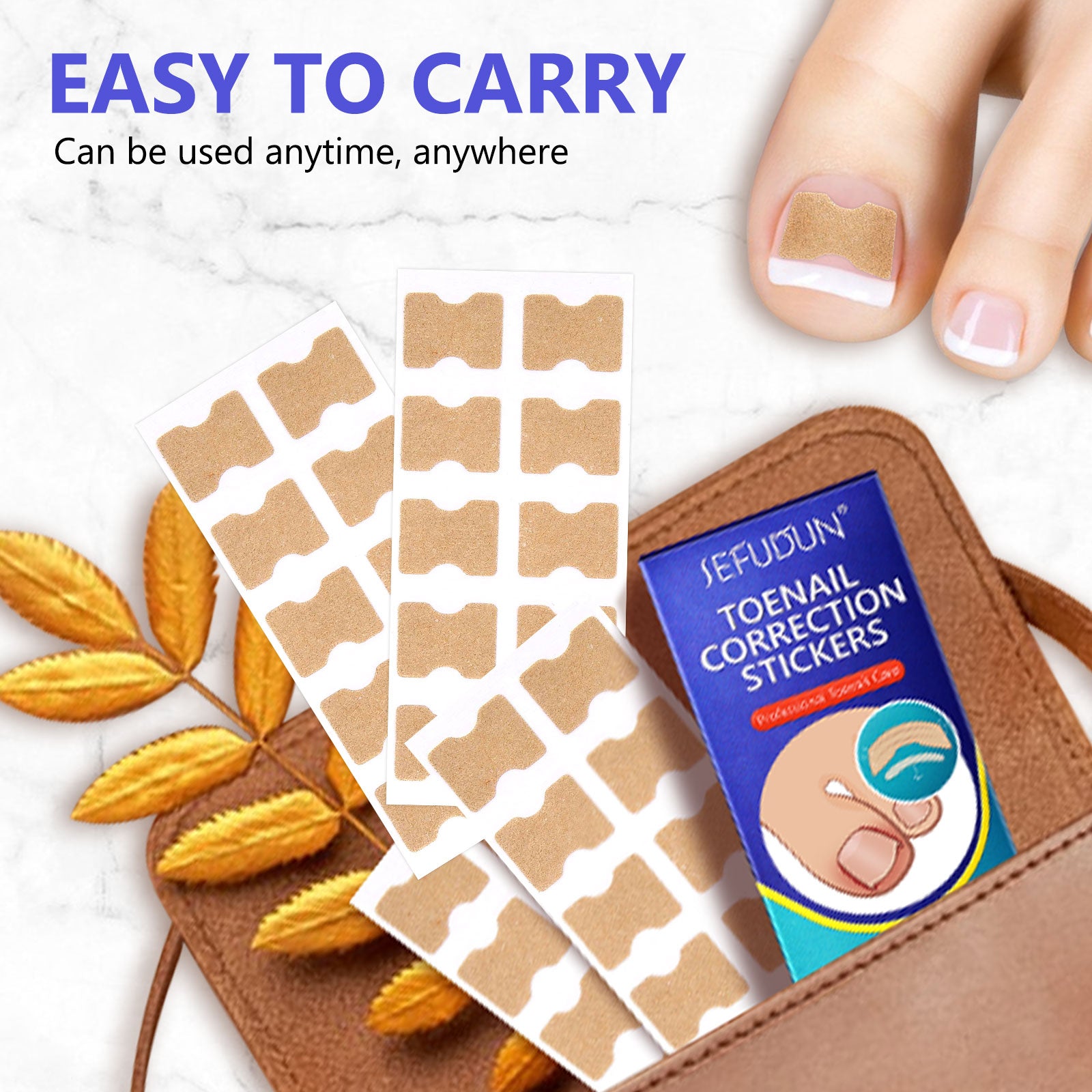 SEFUDUN Toenail Correction Stickers, pack of 100pcs