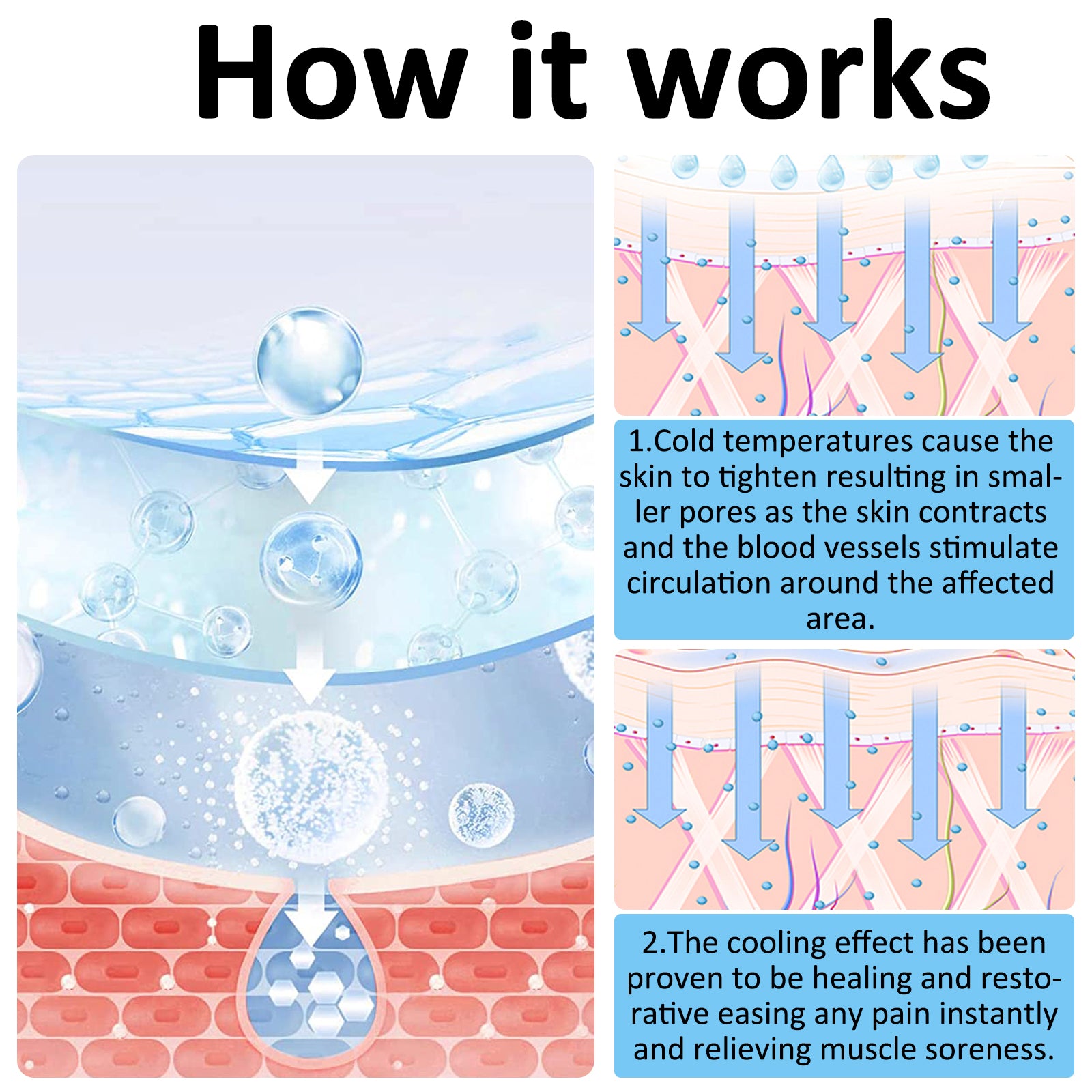 ELAIMEI Ice Roller Facial Cube Massager, Blue