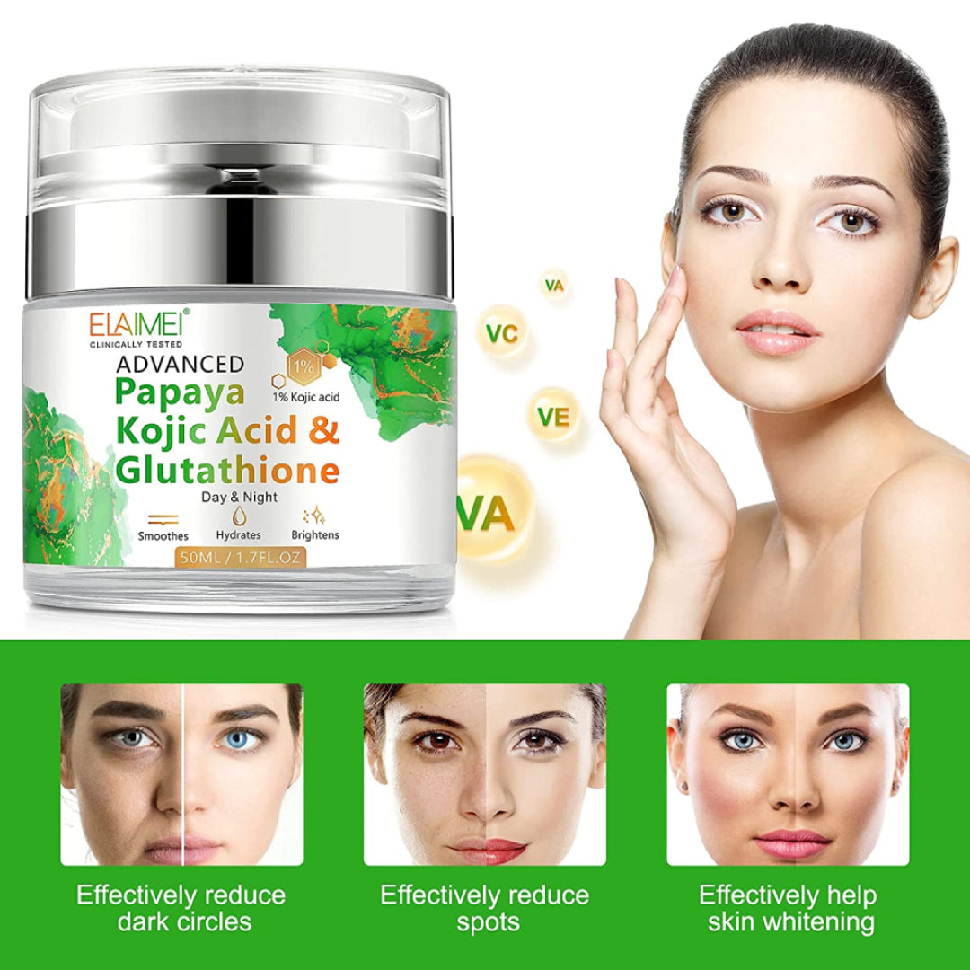 ELAIMEI Kojic Acid Glutathione Face Cream for Dark Spots Removal, 50ml