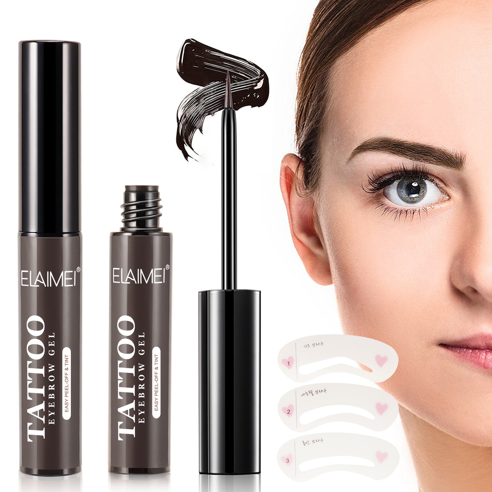 ELAIMEI Tattoo Eyebrow Gel, Peel Off Tint (Beige)