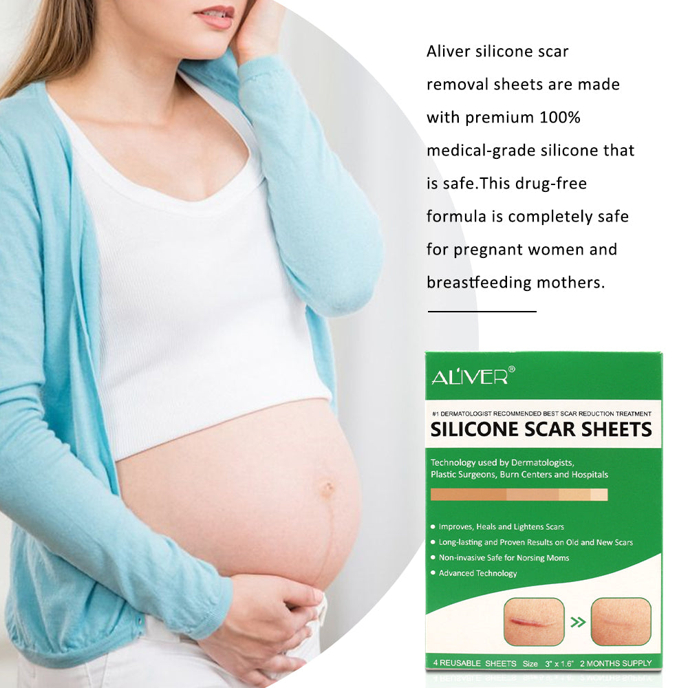 ALIVER Silicone Scar Sheets, Reduction Treatment, pack of 4pcs