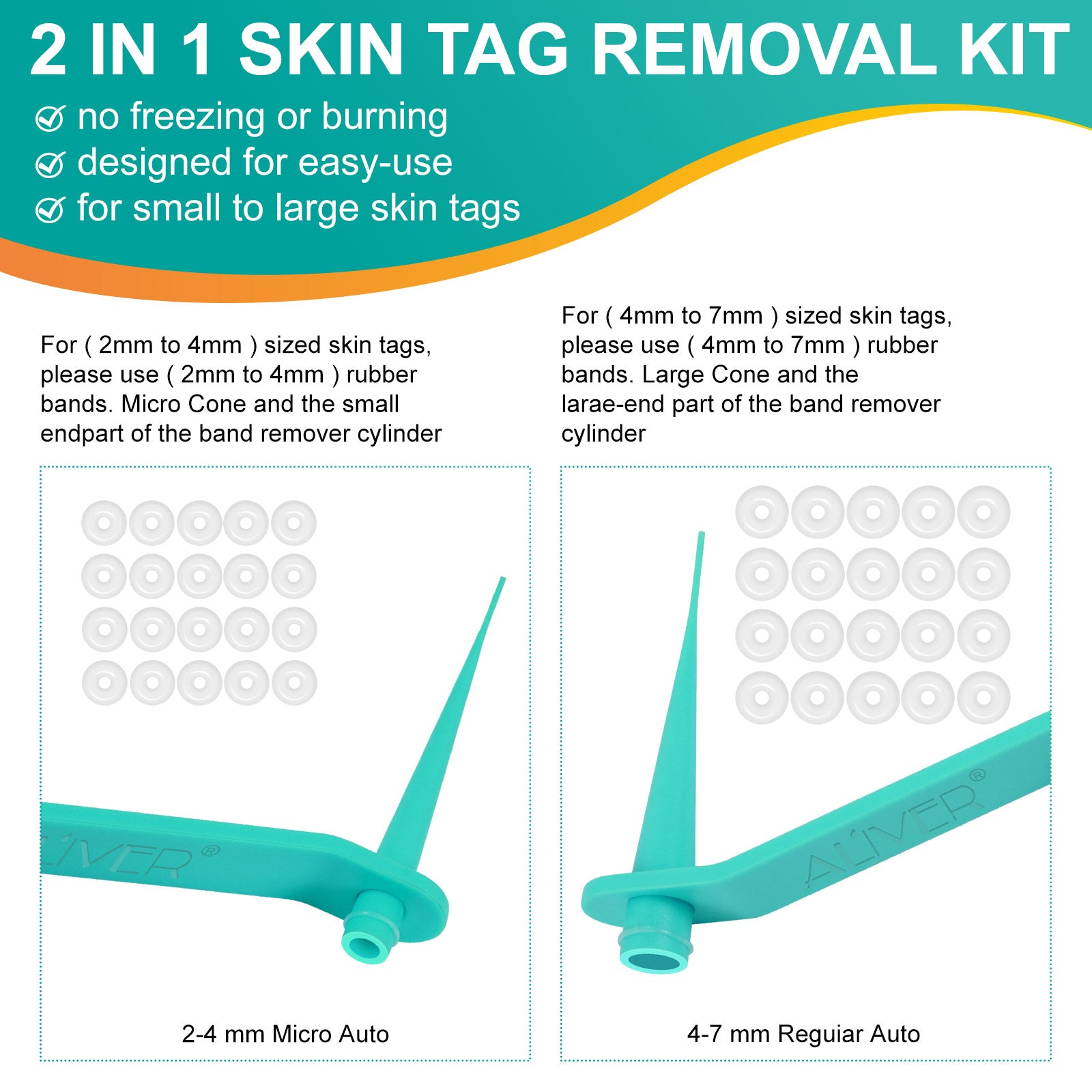 ALIVER 2in1 Skin Tag Remover Kit