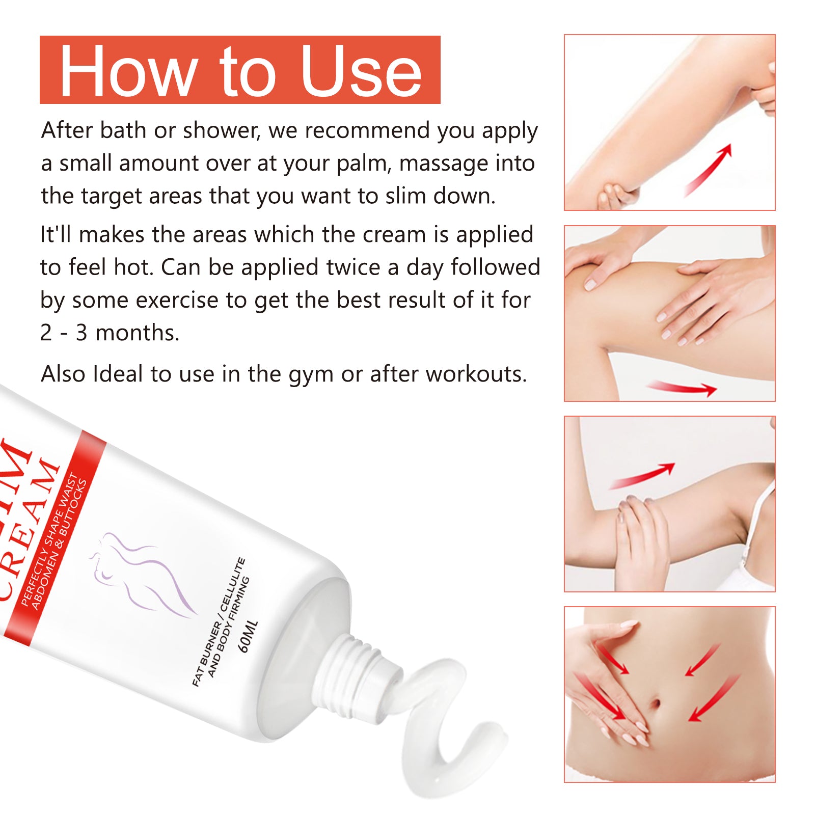 Reviglam Effective Slimming Body Cream Weight Loss Fat Burner Cellulite Removal Full Firming Shape Shaping Waist Abdomen and Buttocks