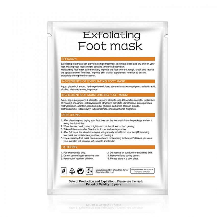 Aliver Lemon Soft Foot Peel Mask for Feet Dead Skin Remover