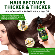 ALIVER Natural 3-in-1 Black Castor Oil with Amla & Black Seed Oil, 60ml