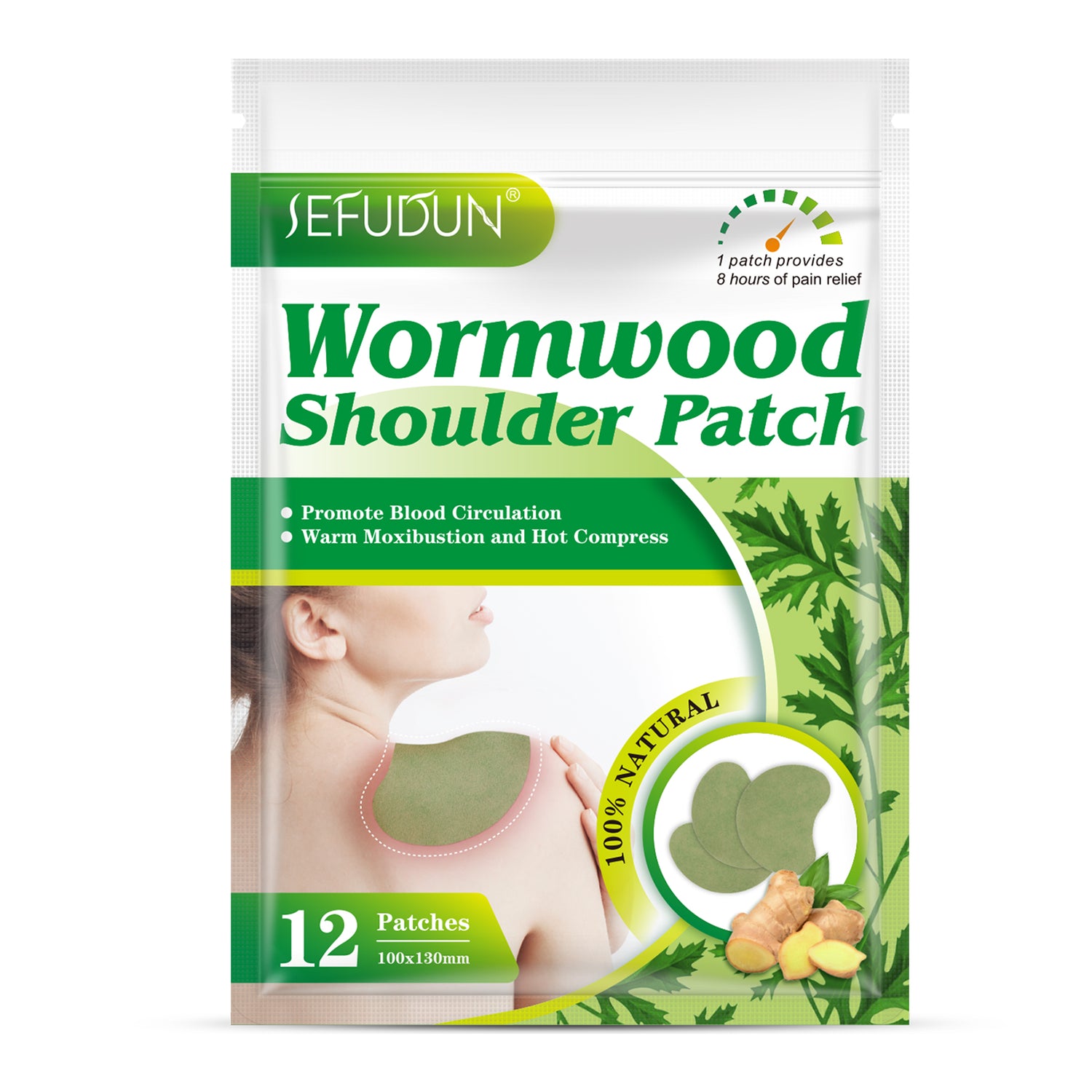 SEFUDUN Wormwood Shoulder Pain Relief Patches, 12pcs