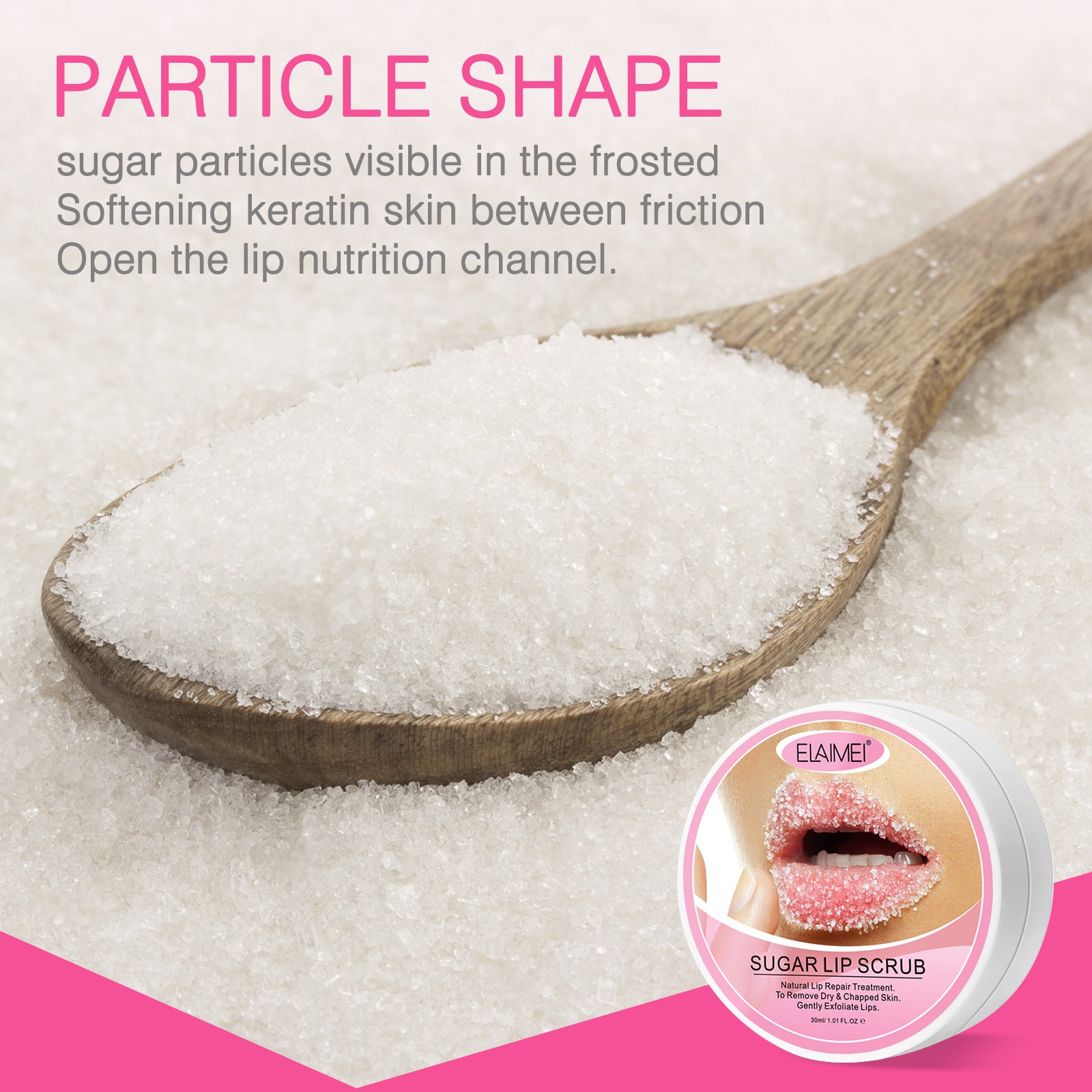 ELAIMEI Exfoliating Sugar Lip Scrub, 30ml