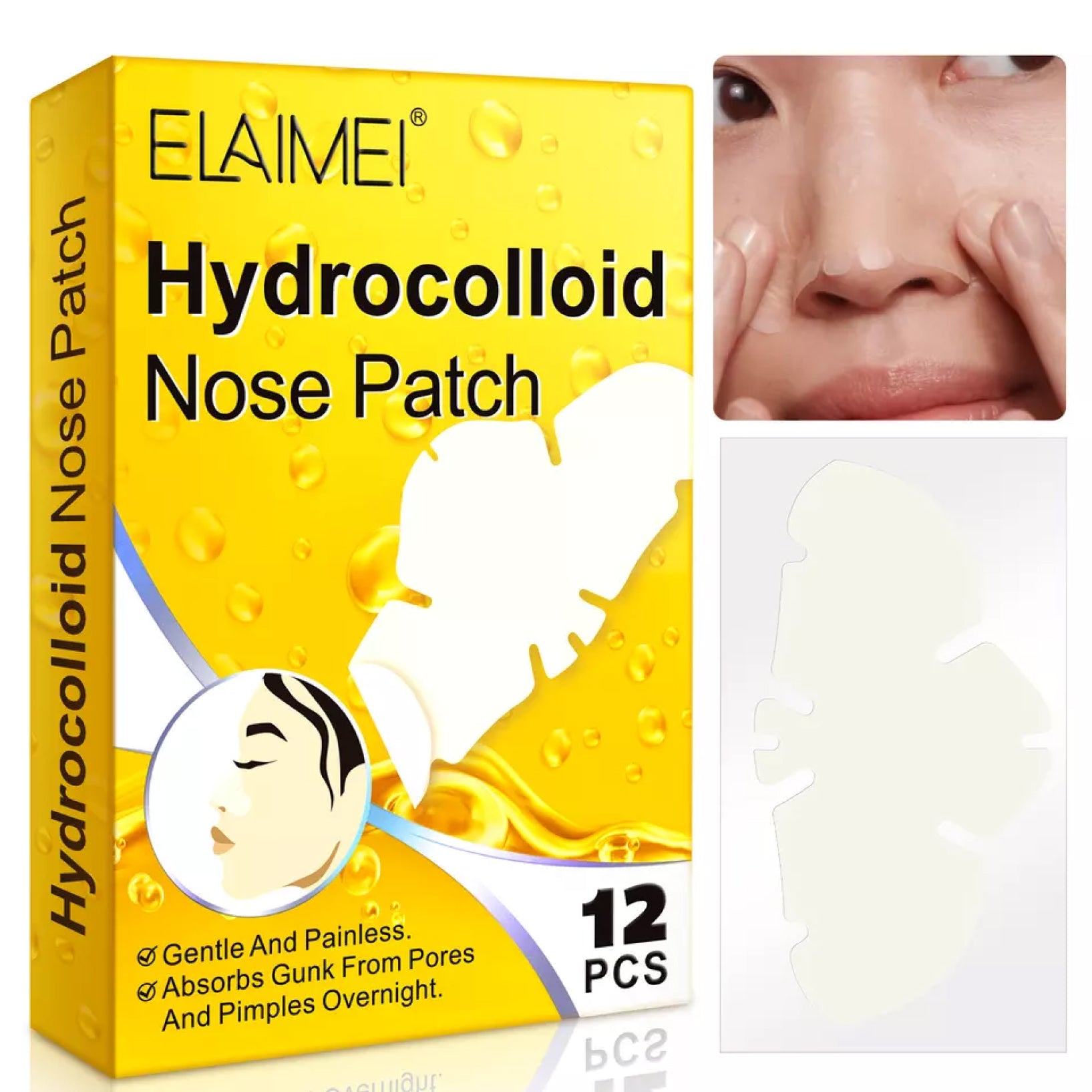 ELAIMEI Nose Pimple Patches, 12pcs