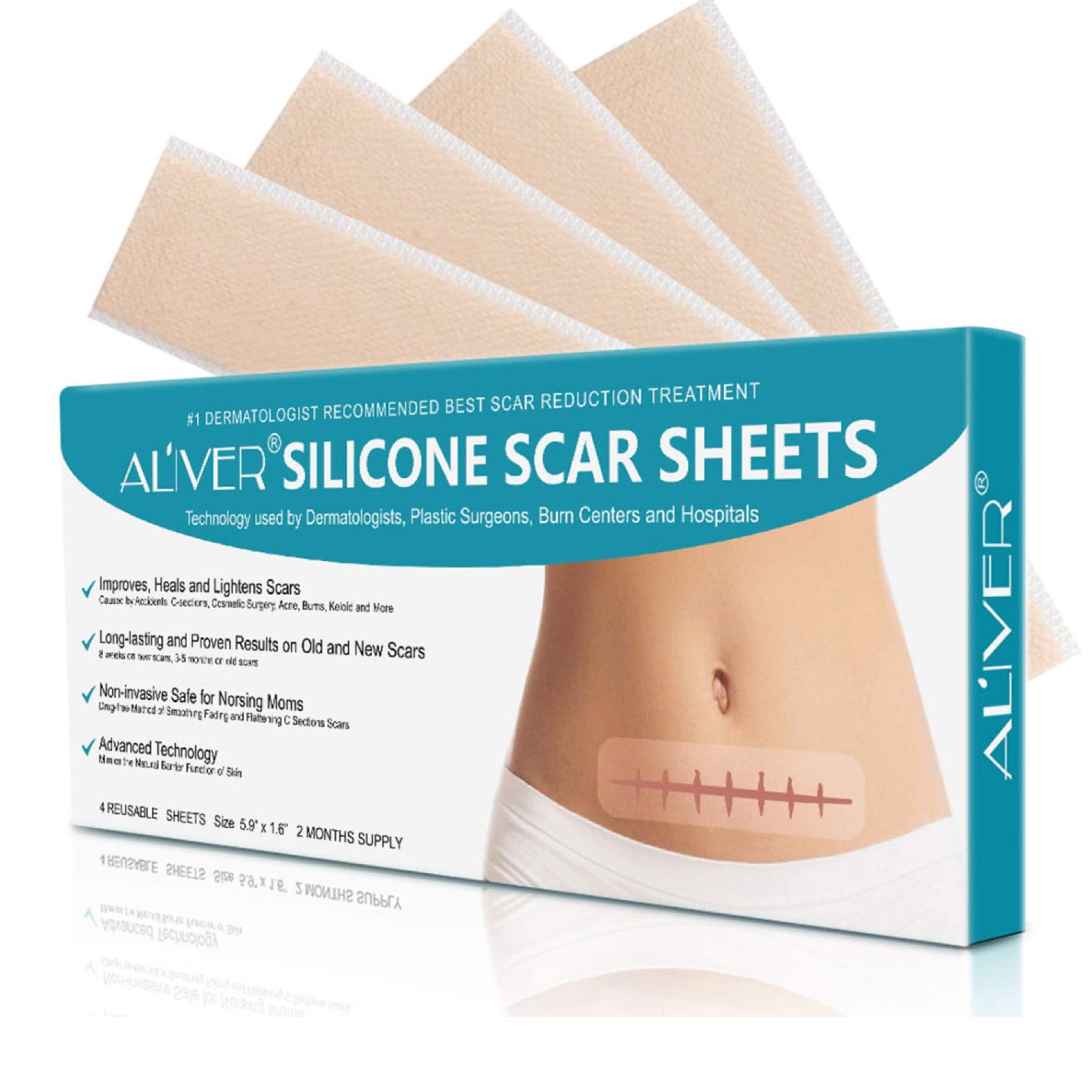 Aliver Silicone Gel Sheets for Scar Removal Treatment Repair