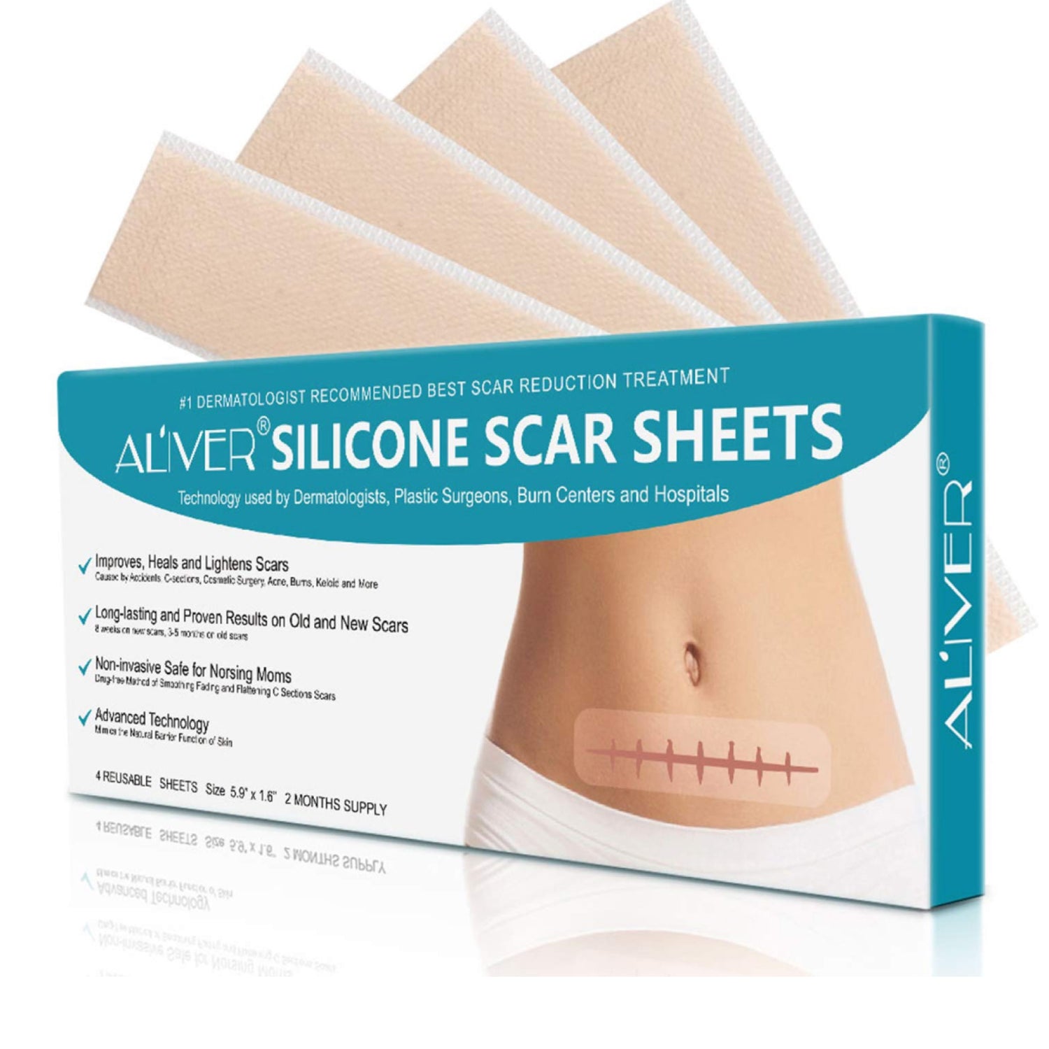 Aliver Silicone Gel Sheets for Scar Removal Treatment Repair