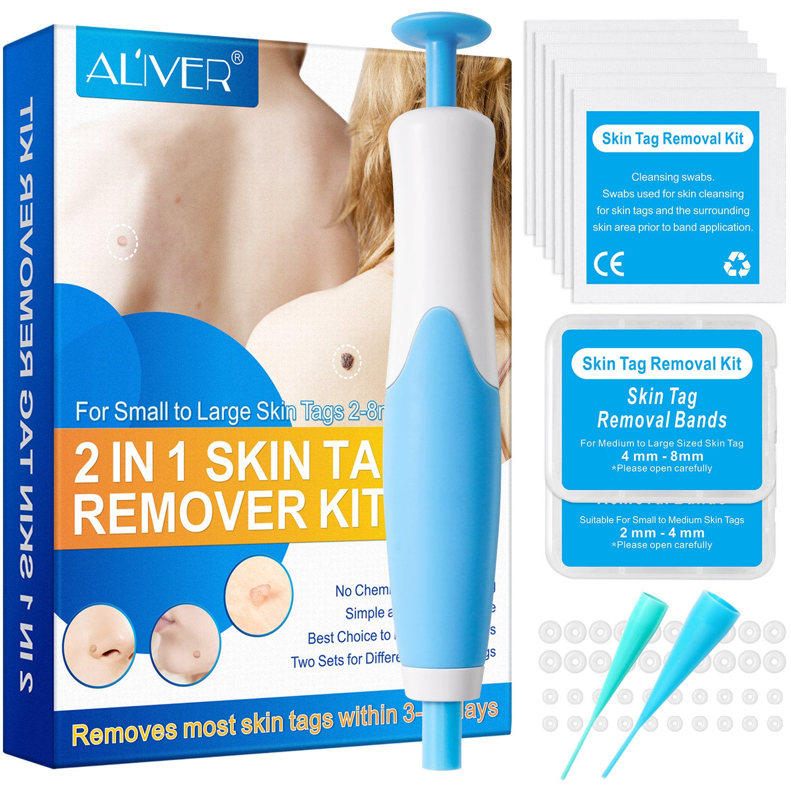 ALIVER 2in1 Gentle Skin Tag Removal Kit