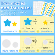 ELAIMEI Stars + Round Pimple Patches, pack of 126pcs (yellow, blue)