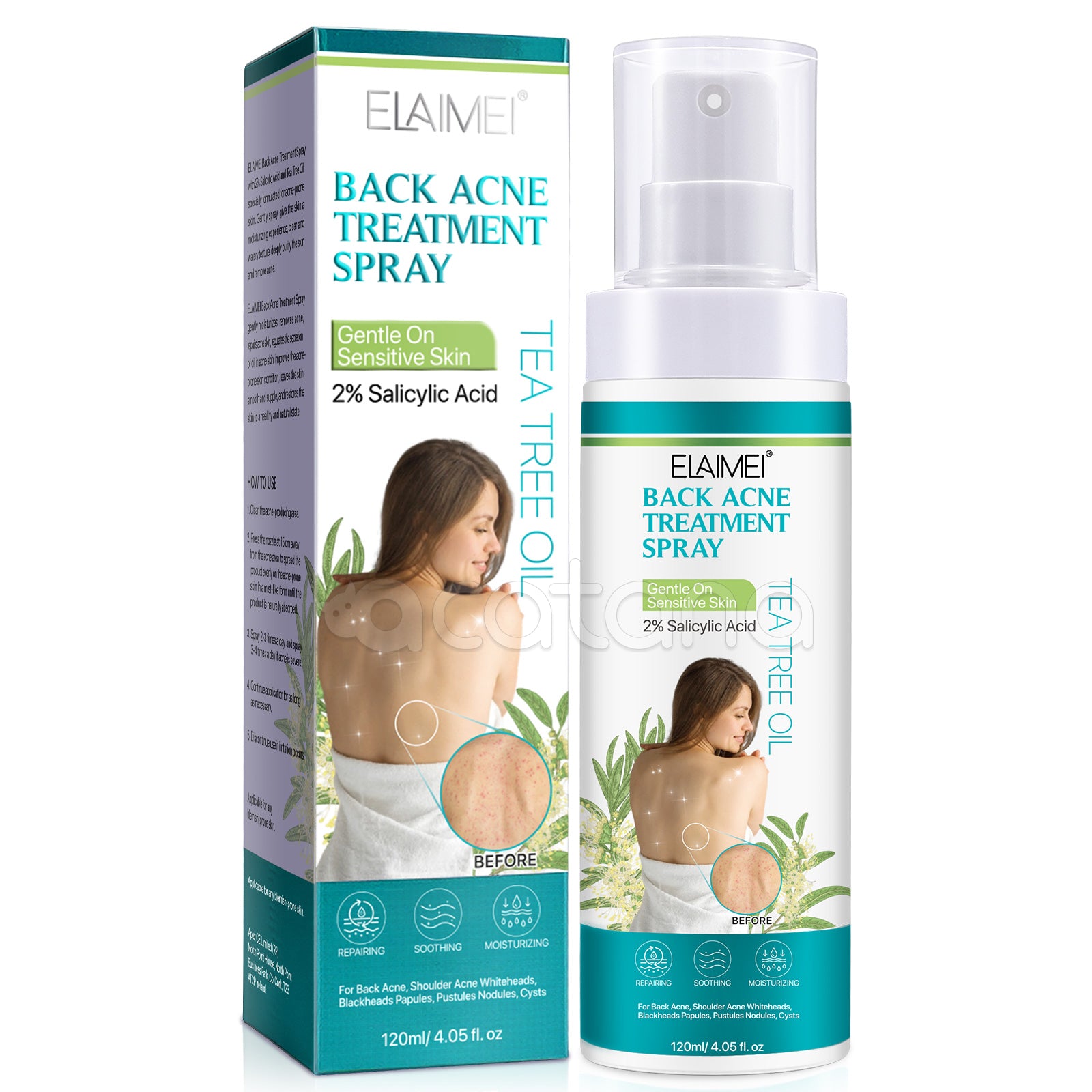 ELAIMEI Natural Body Back Acne Treatment, 120ml