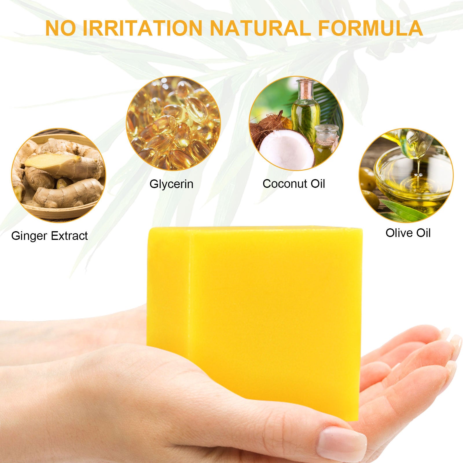 ELAIMEI Natural Ginger Lymphatic Slimming Soap for Face & Body, 100g