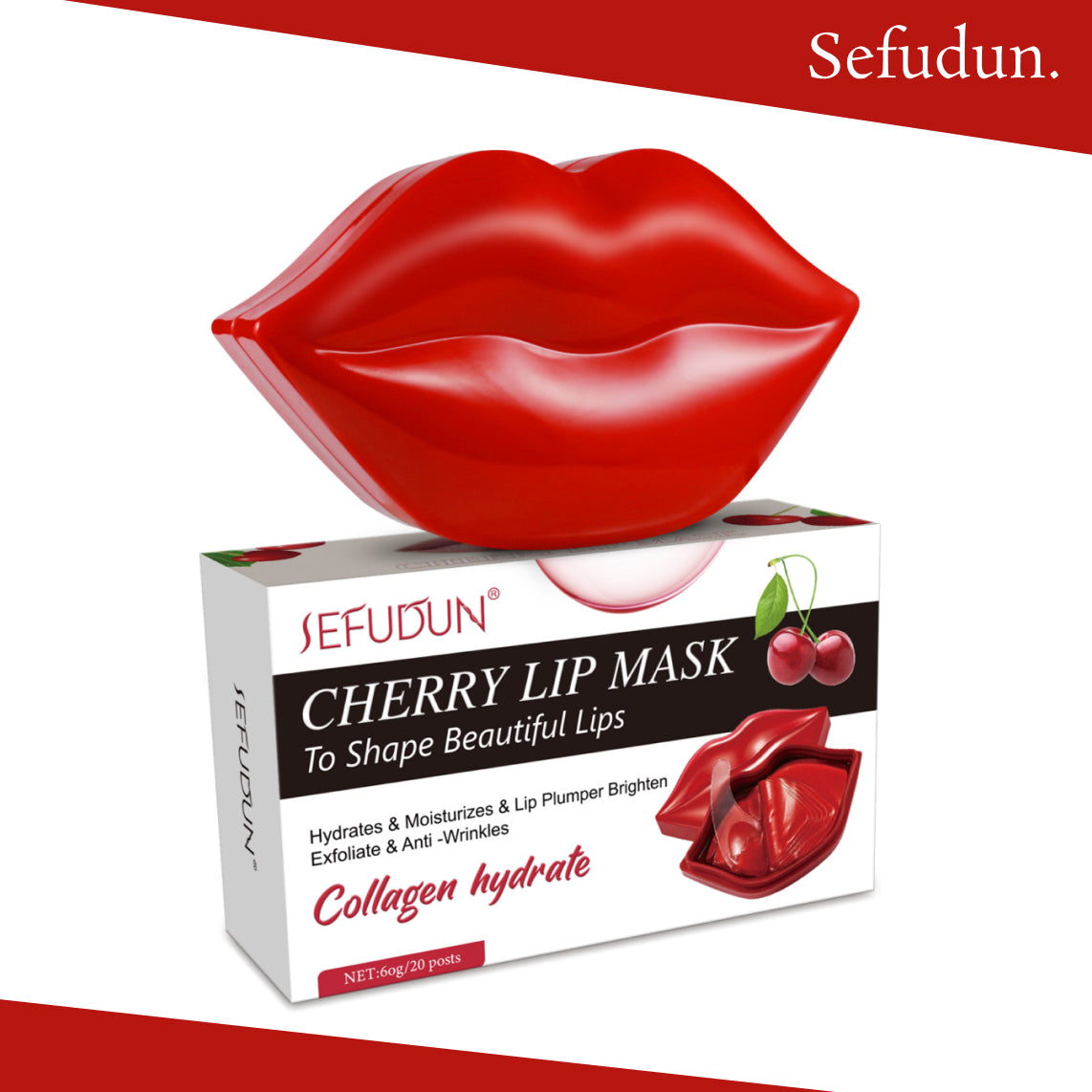 SEFUDUN Cherry Lip Mask, pack of 20pcs