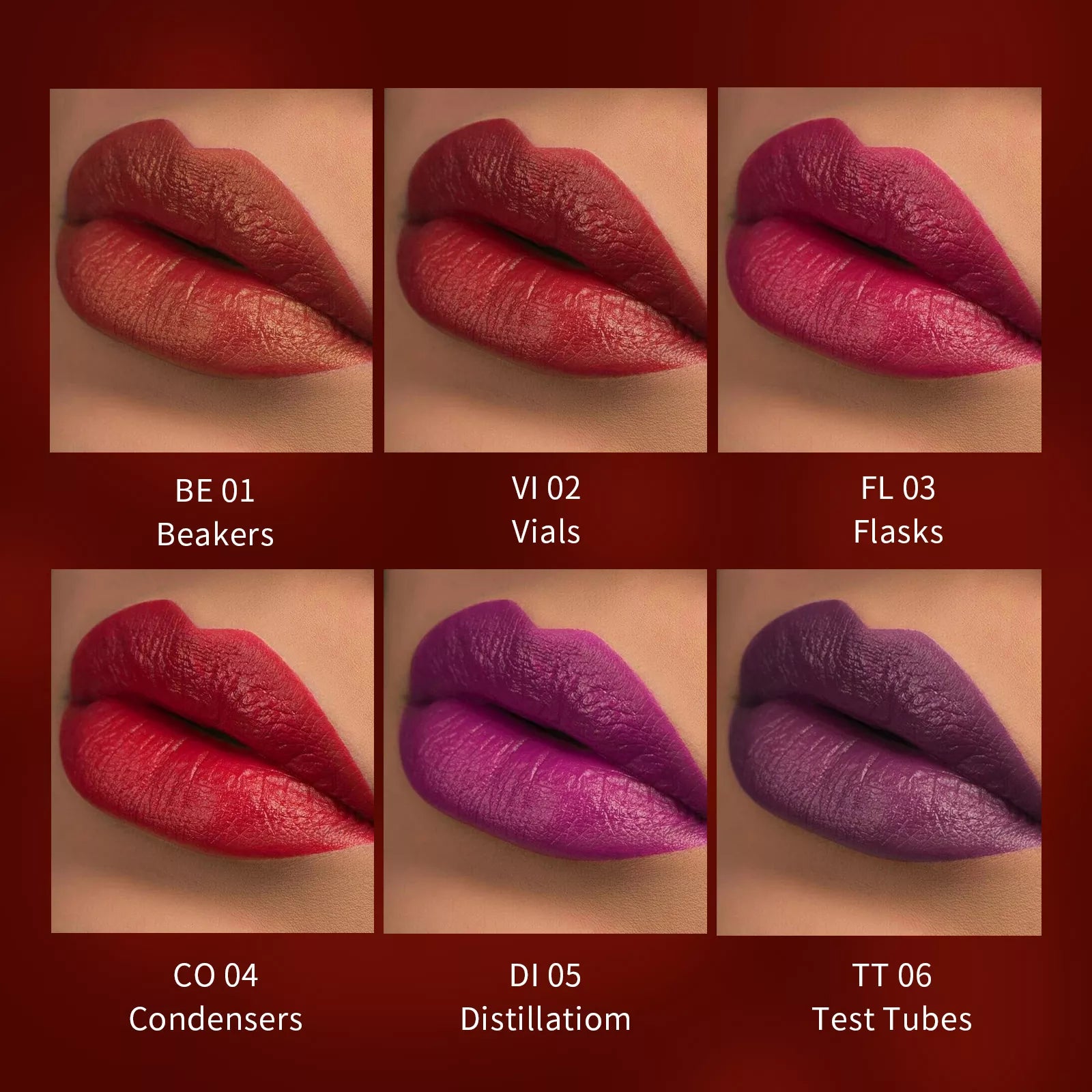Aliver 6 pcs Set Liquid Lipsticks Lip Sticks Waterproof Lasting Lip Stain Makeup Gloss