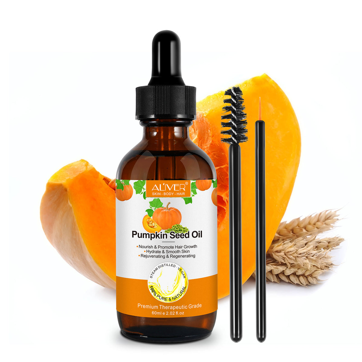 ALIVER Pure Pumpkin Seed Oil for Hair Growth, 60ml