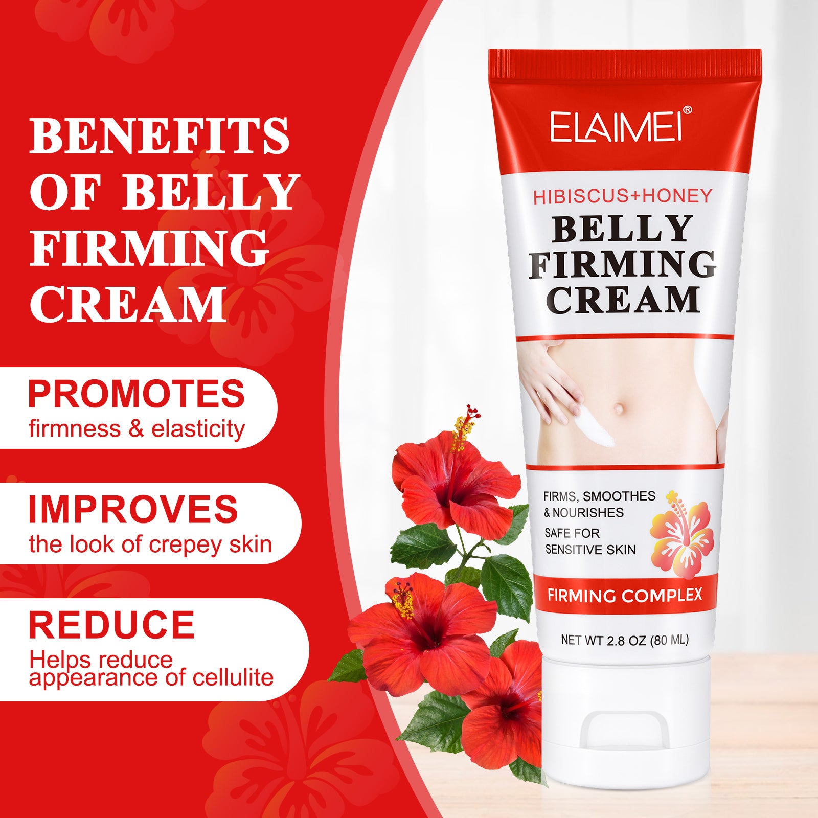 ELAIMEI Hibiscus & Honey Belly Firming Cream, 80ml