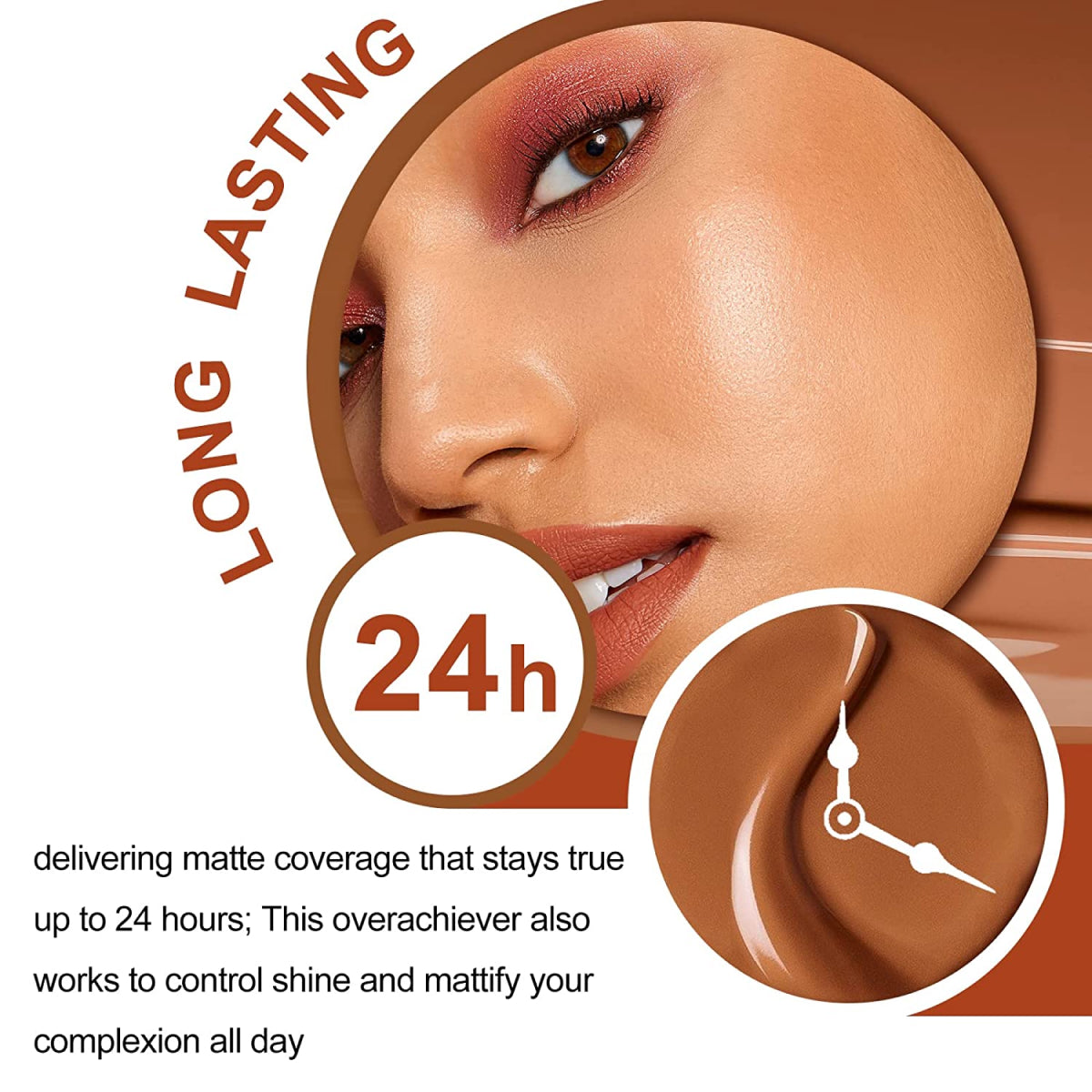ALIVER 2in1 Colour Changing Concealer Stick & Brush, Long Lasting Makeup - NATURAL TAN