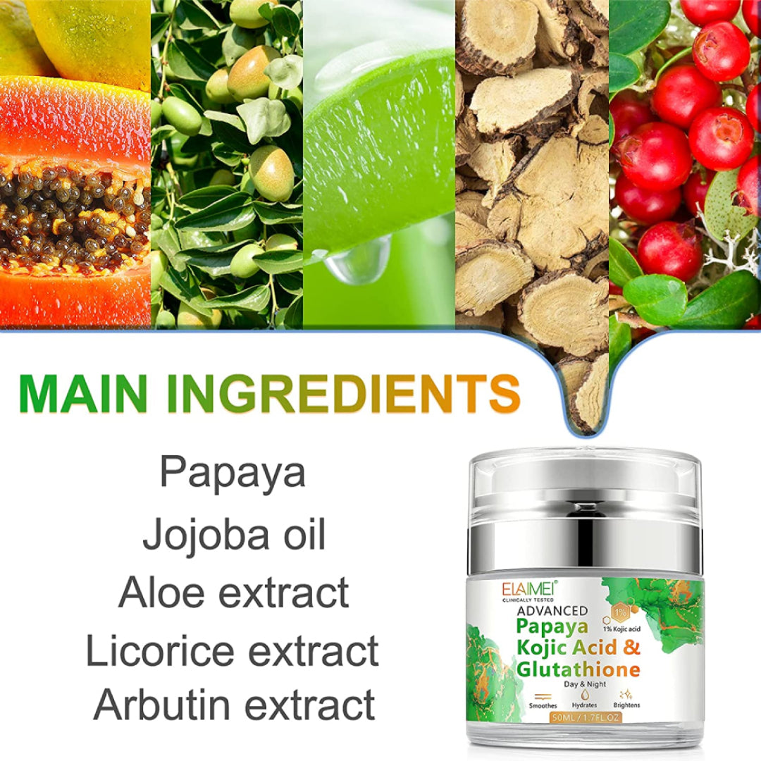 ELAIMEI Kojic Acid Glutathione Face Cream for Dark Spots Removal, 50ml