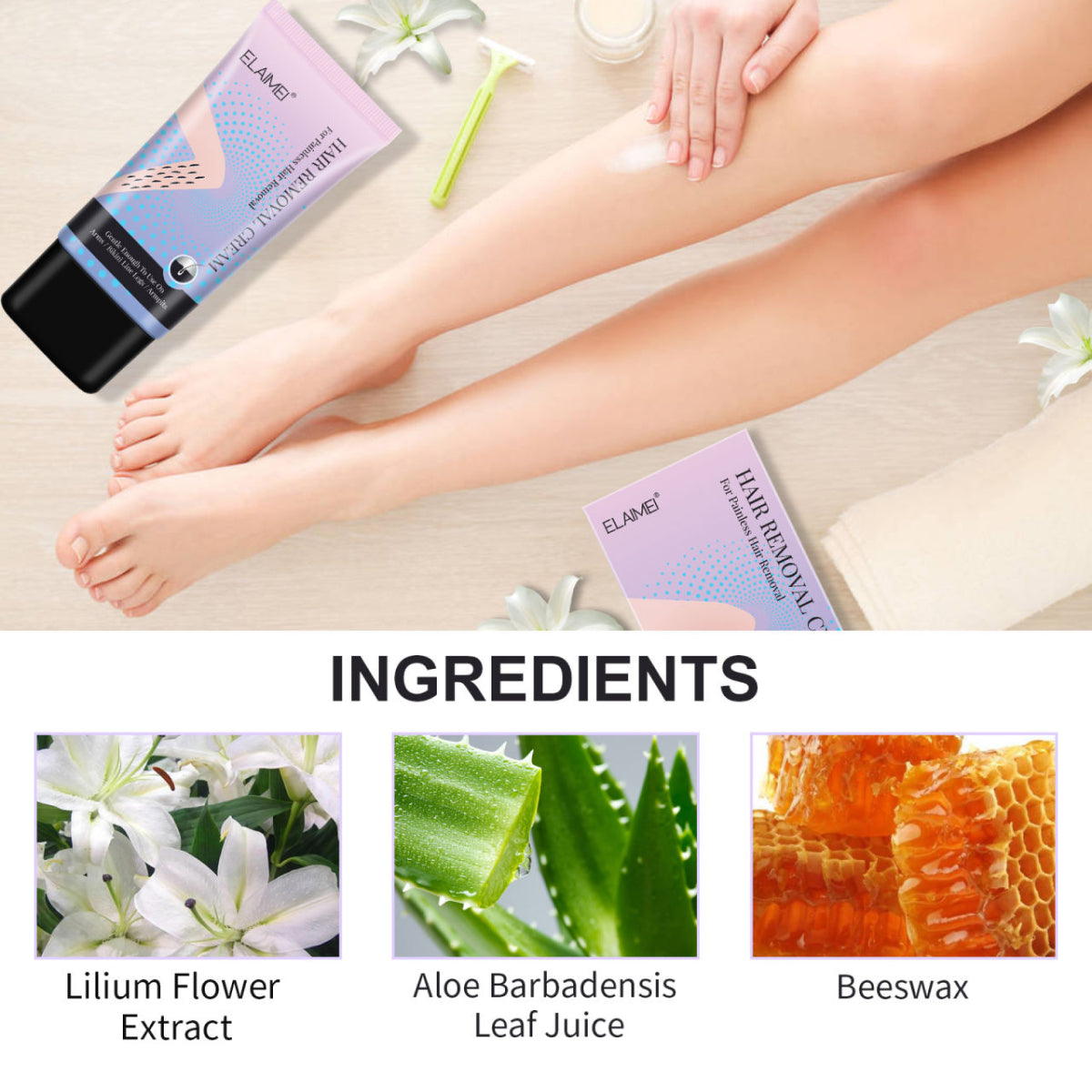 ELAIMEI Depilatory Hair Removal Cream for Body, 50ml