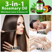 ALIVER Pure Rosemary Oil with Black Castor & Batana Oil for Hair Growth, 60ml