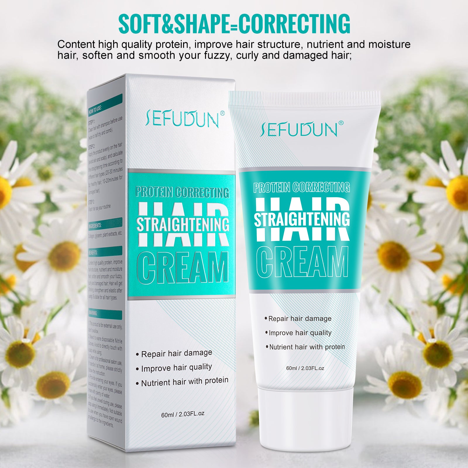 SEFUDUN Hair Straightening Cream, 60ml